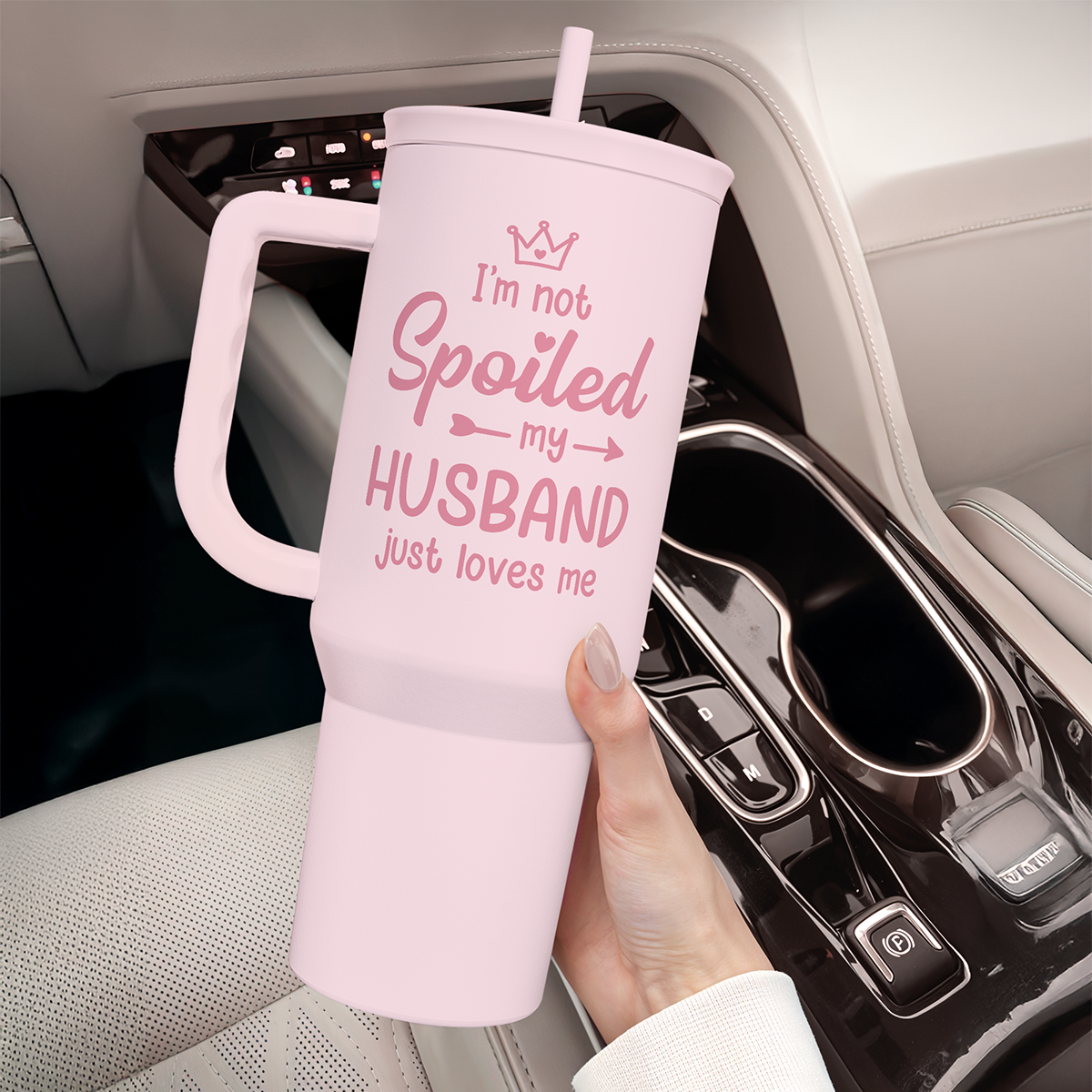 Valentine's Day Travel Tumbler for Wife - 40oz, Pink