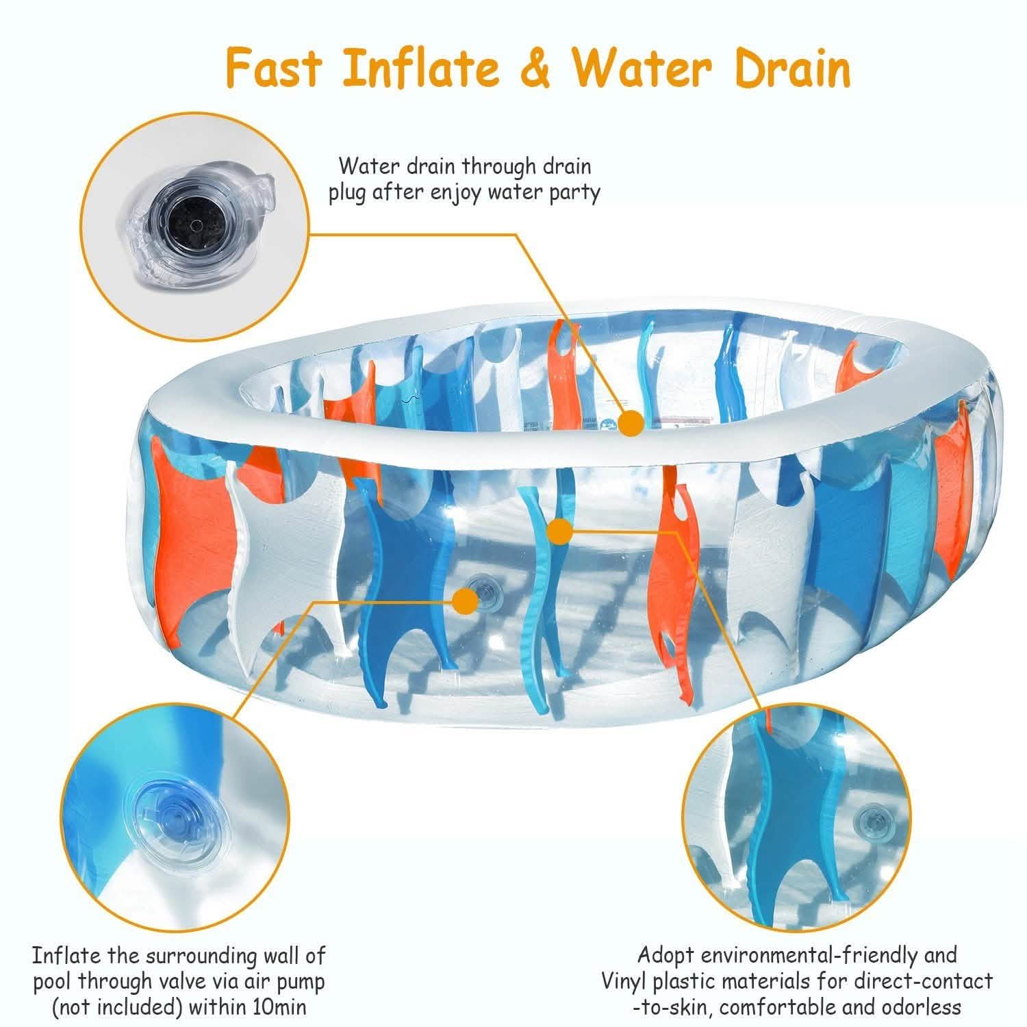 Inflatable Swimming Pool - 90x60x20"