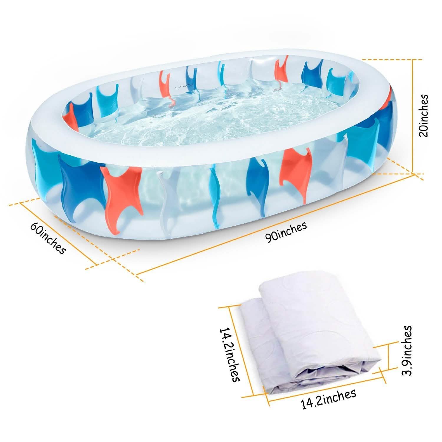 Inflatable Swimming Pool - 90x60x20"