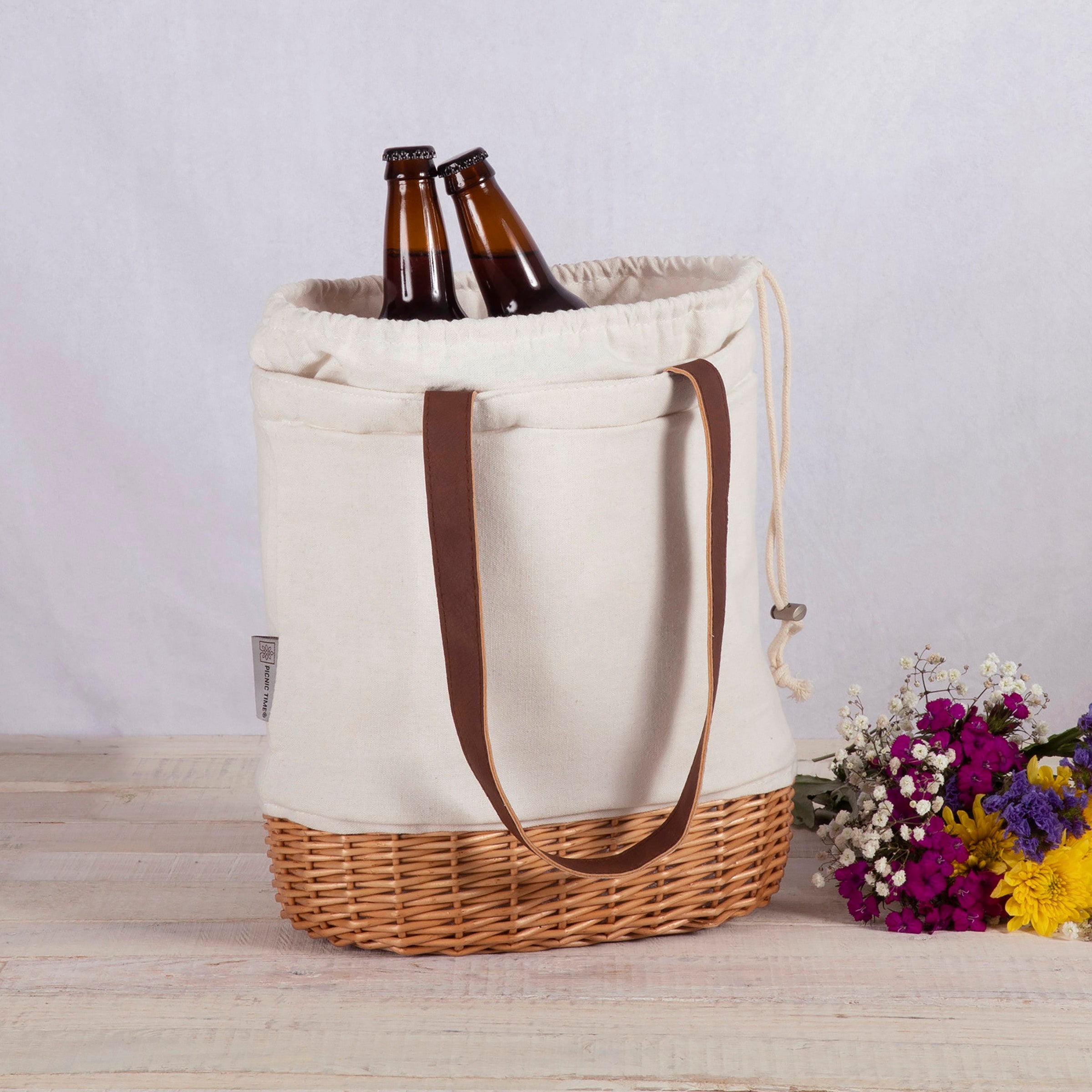 Picnic Time Willow and Canvas Lunch Basket - Thumbnail 3