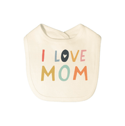 Finn + Emma graphic bib | love mom