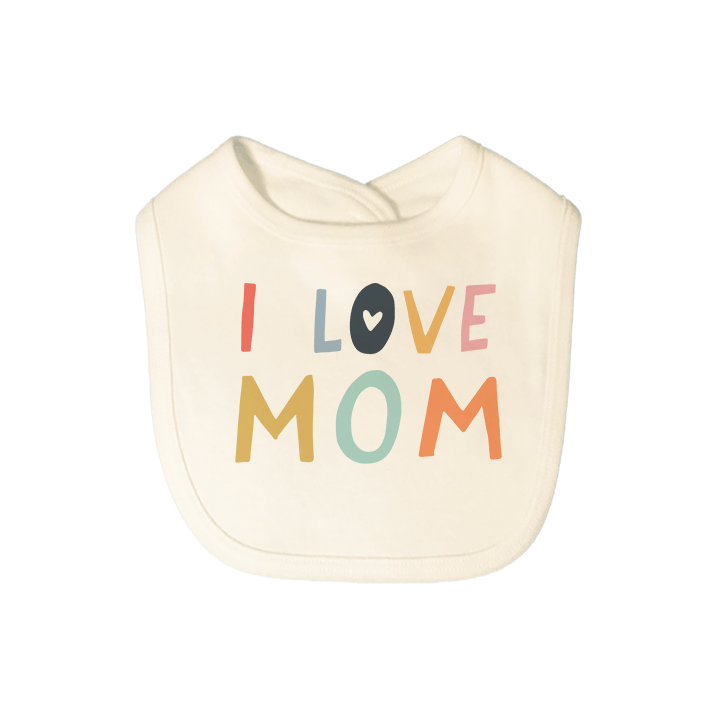 Finn + Emma graphic bib | love mom