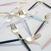 Purple • Gold Plastic Cutlery Set | 32 Pieces