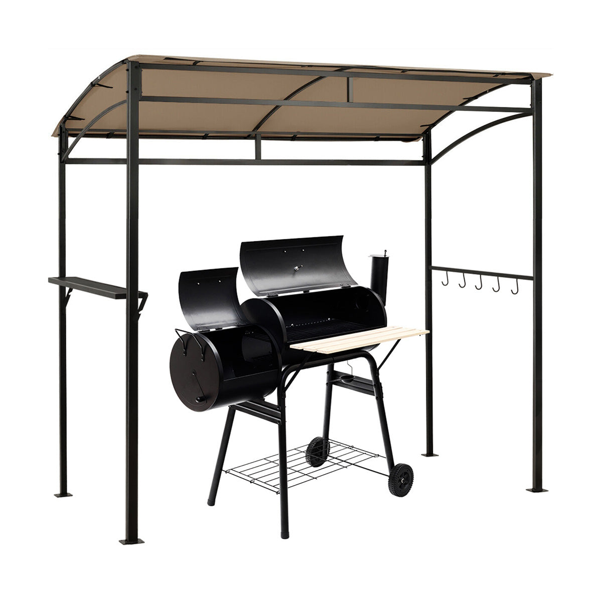 7 x 4.5 Feet Gazebo Outdoor, Patio, Garden, Canopy Shelter - Brown