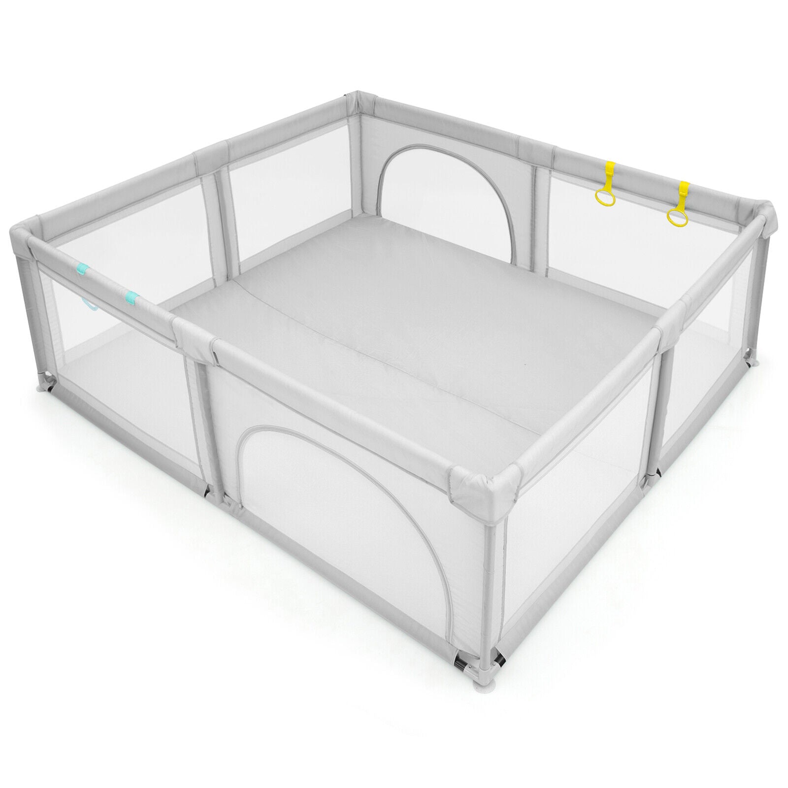 Large Infant Baby Playpen with 50 Ocean Balls-Gray