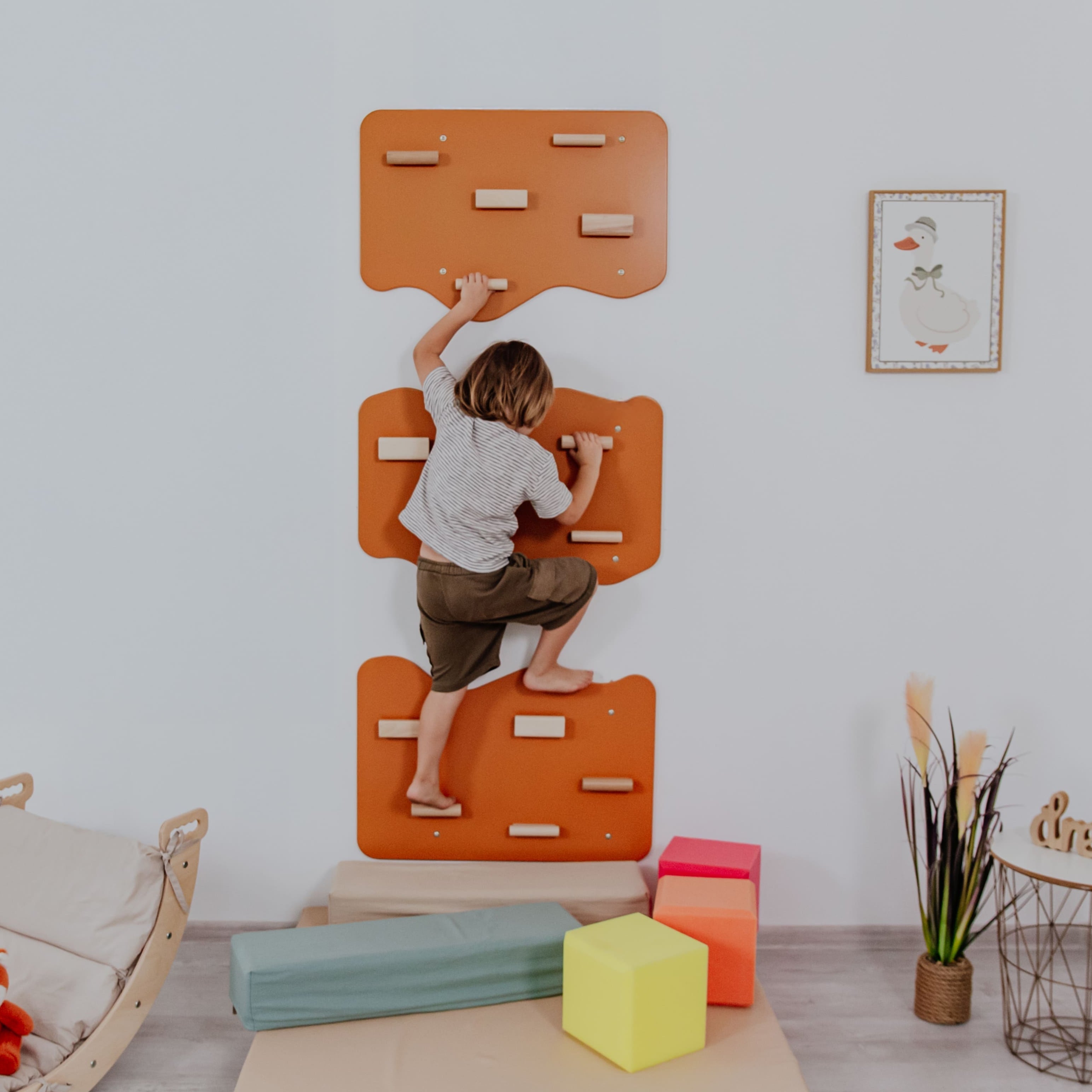 Indoor Rock Wall with Cloud-Shaped Panels for Kids 3-10