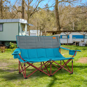 Oversized Camping Chair Folding Loveseat Camping Couch - Blue