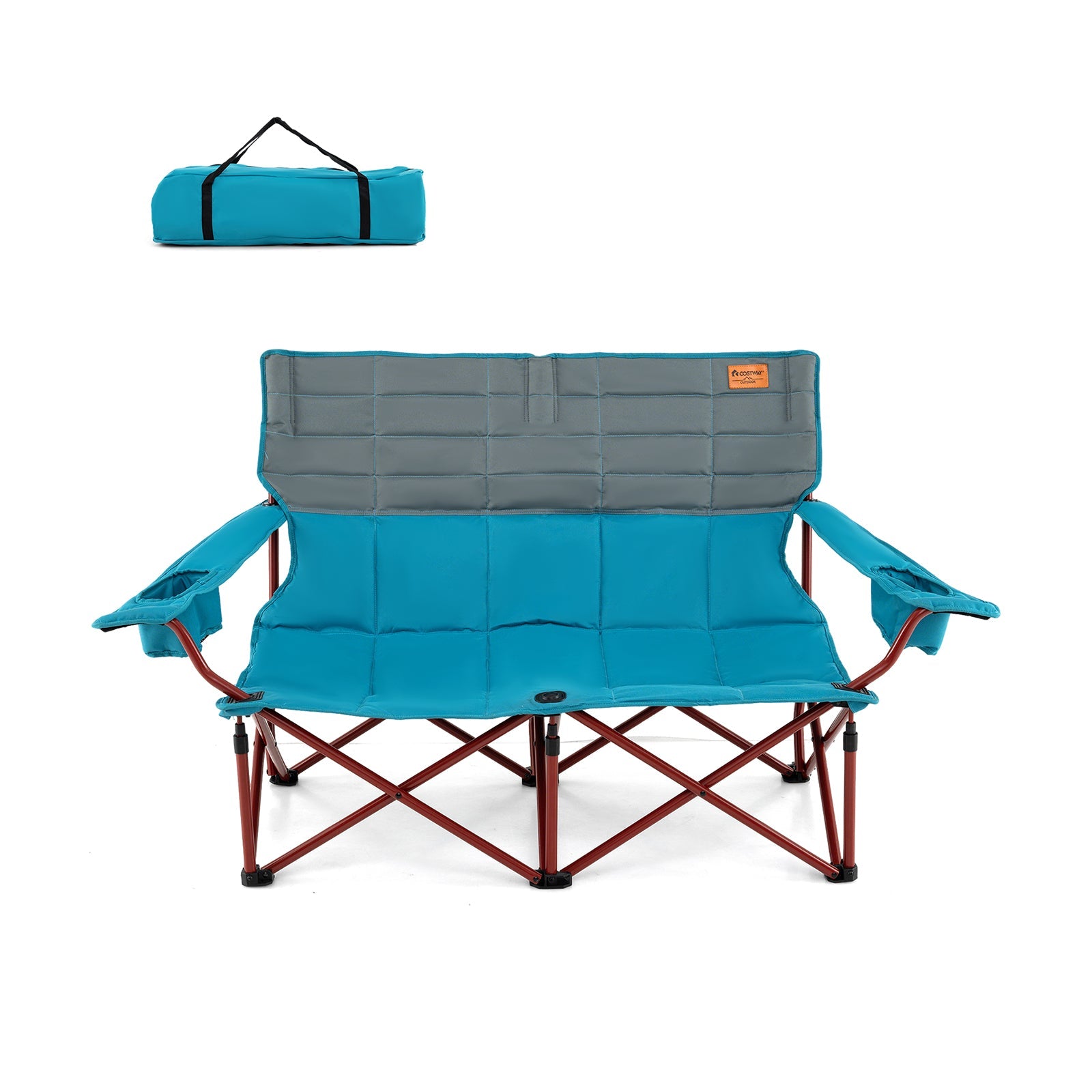 Oversized Camping Chair Folding Loveseat Camping Couch - Blue