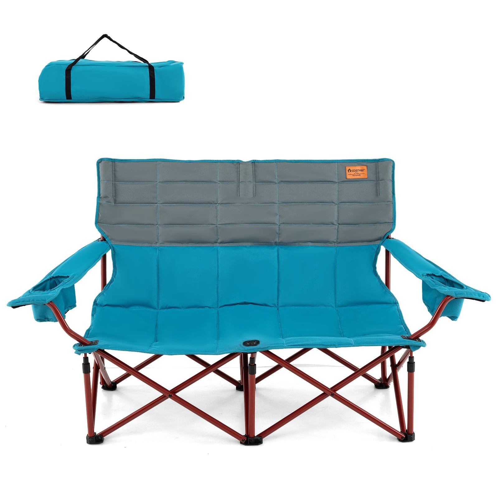 Oversized Camping Chair Folding Loveseat Camping Couch - Blue