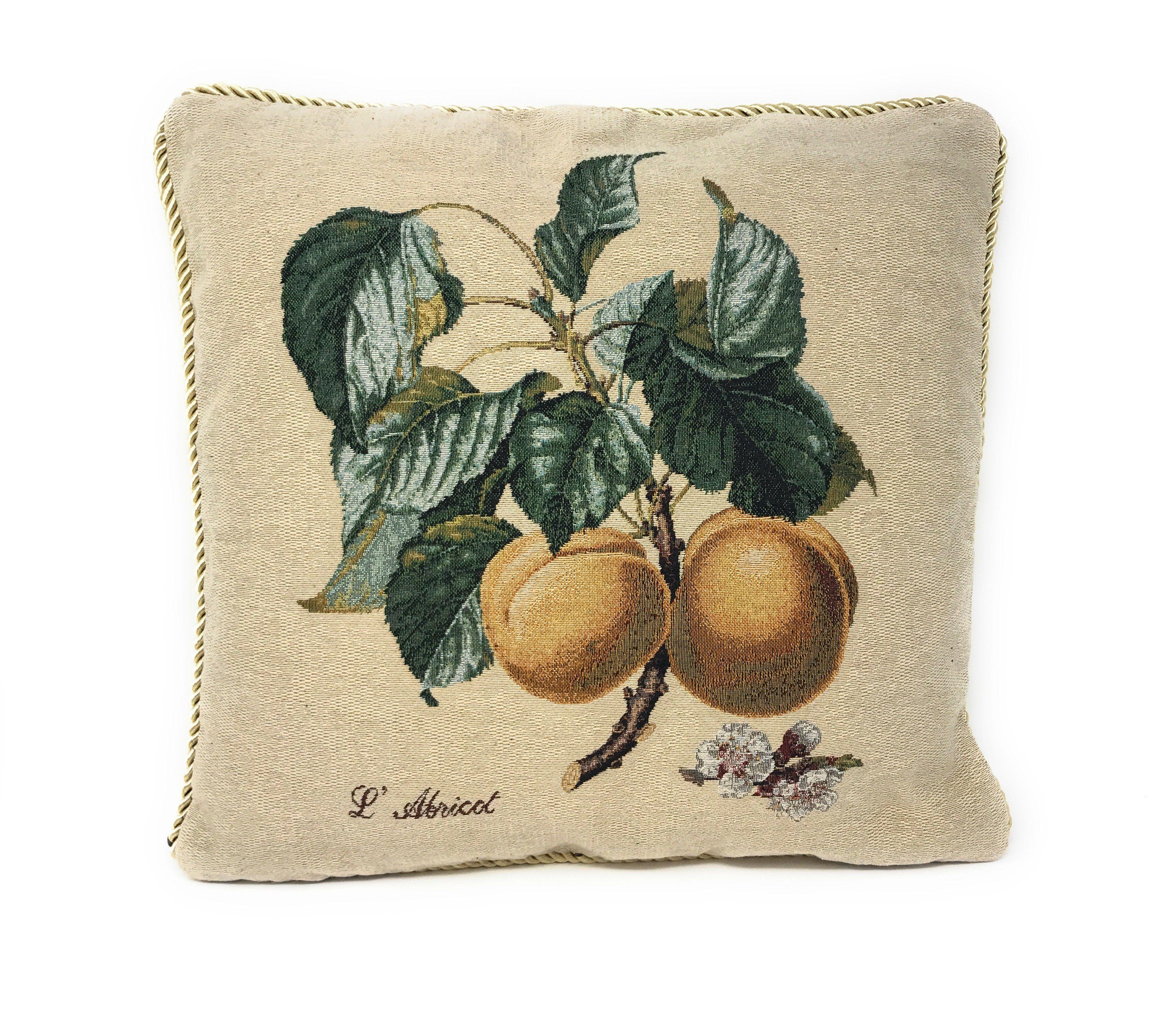 Set of 2 Yellow Apricot Fruits Throw Pillow Covers w/ Inserts