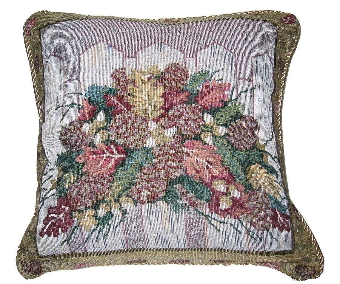 Set of 2 Floral Botanical Throw Pillow Covers w/ Inserts
