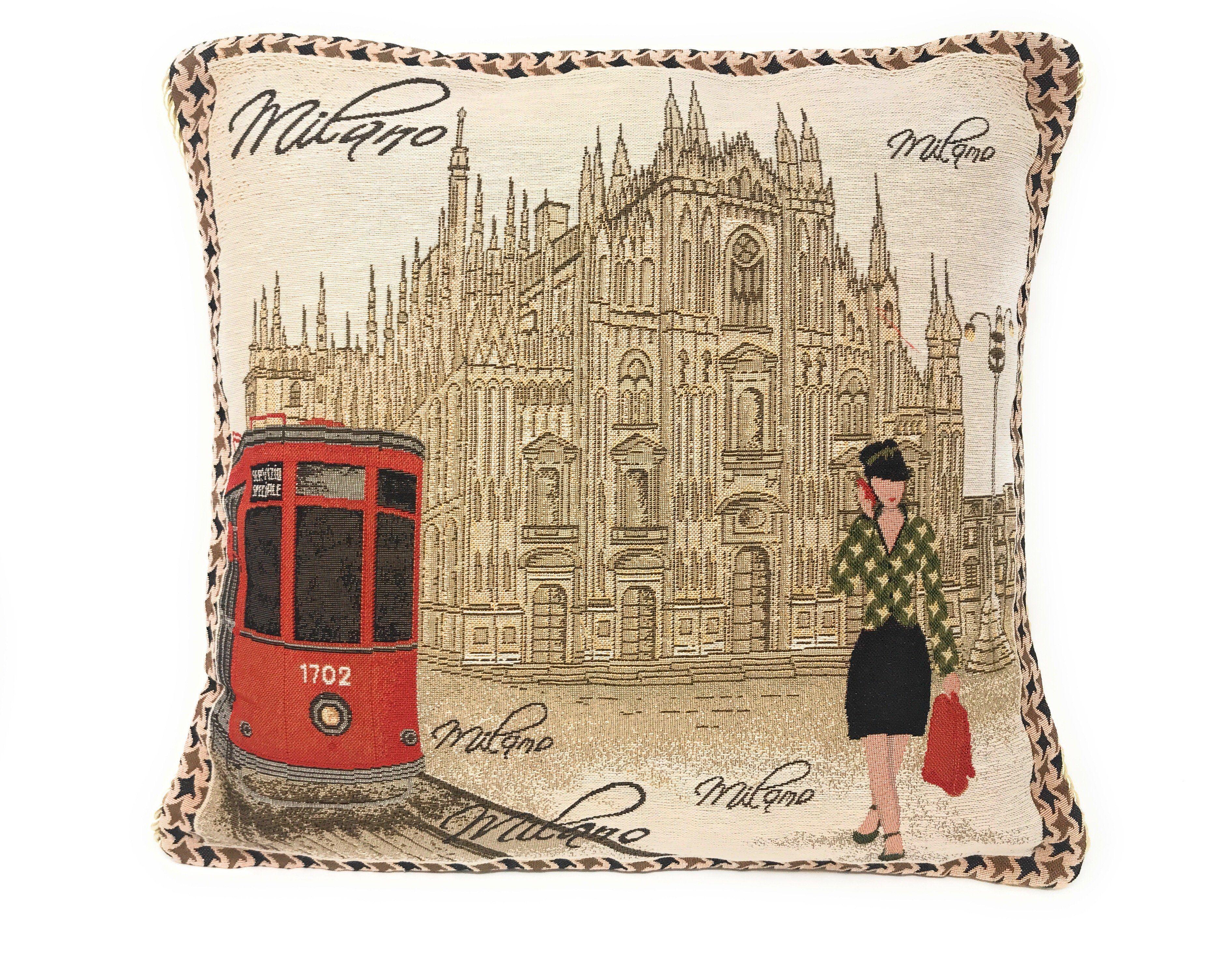 Set of 2 Postcard Milan Throw Pillow Covers w/ Pillow Inserts