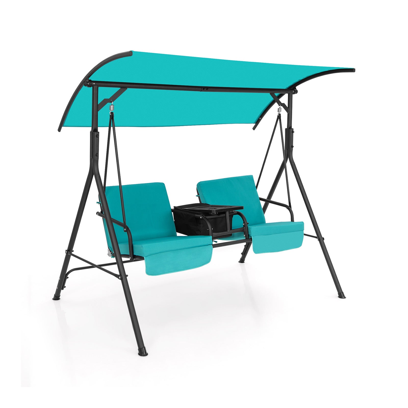 Porch Swing Chair with Adjustable Canopy - Turquoise
