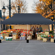 10 x 20 FT Pop up Canopy Tent Foldable Outdoor Gazebo with Carry Bag-Black