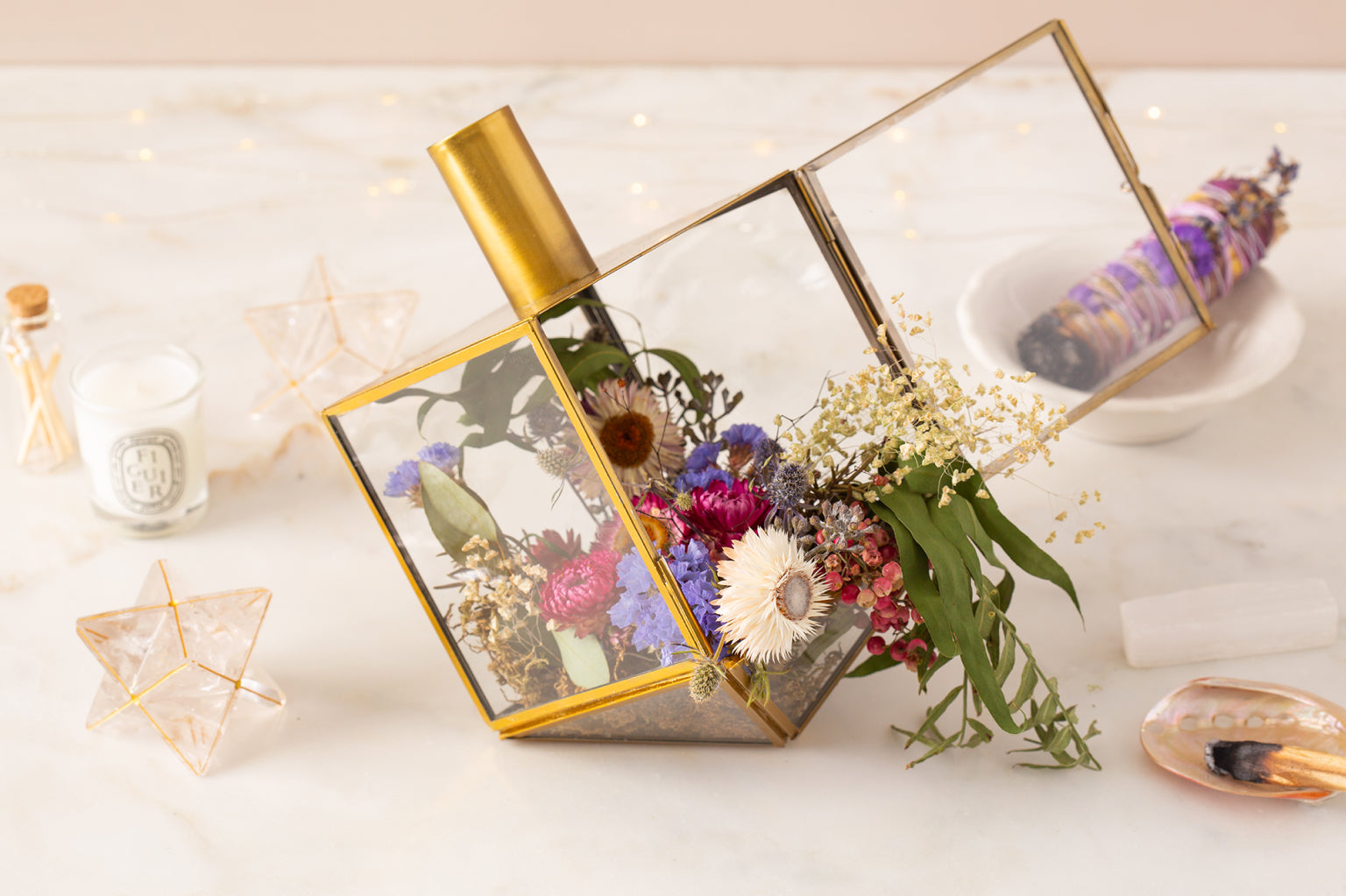 Radiant Hanukkah Candle Holder Gift Set