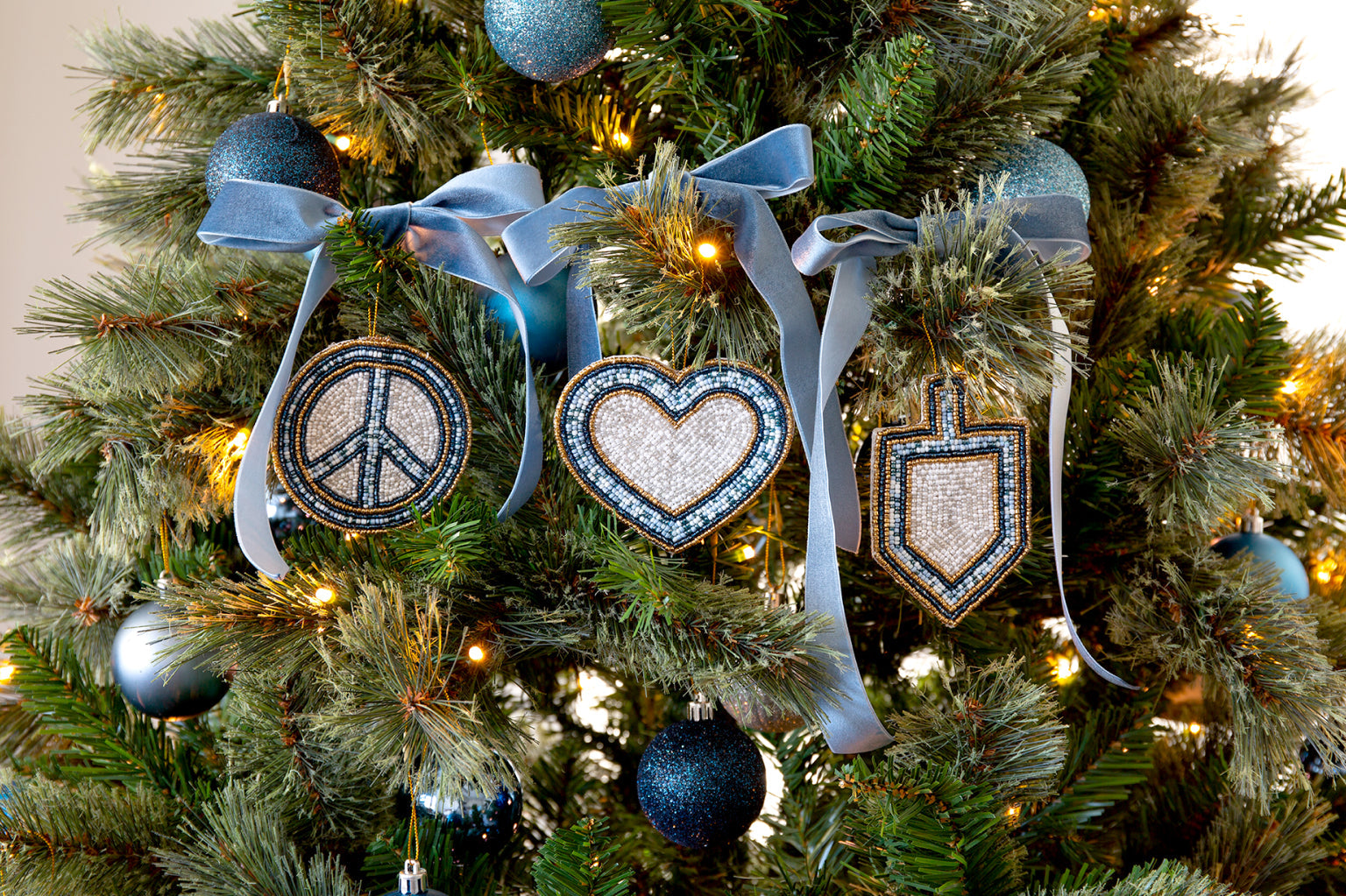 Peace, Love, Dreidel Ornament Set Holiday Decor