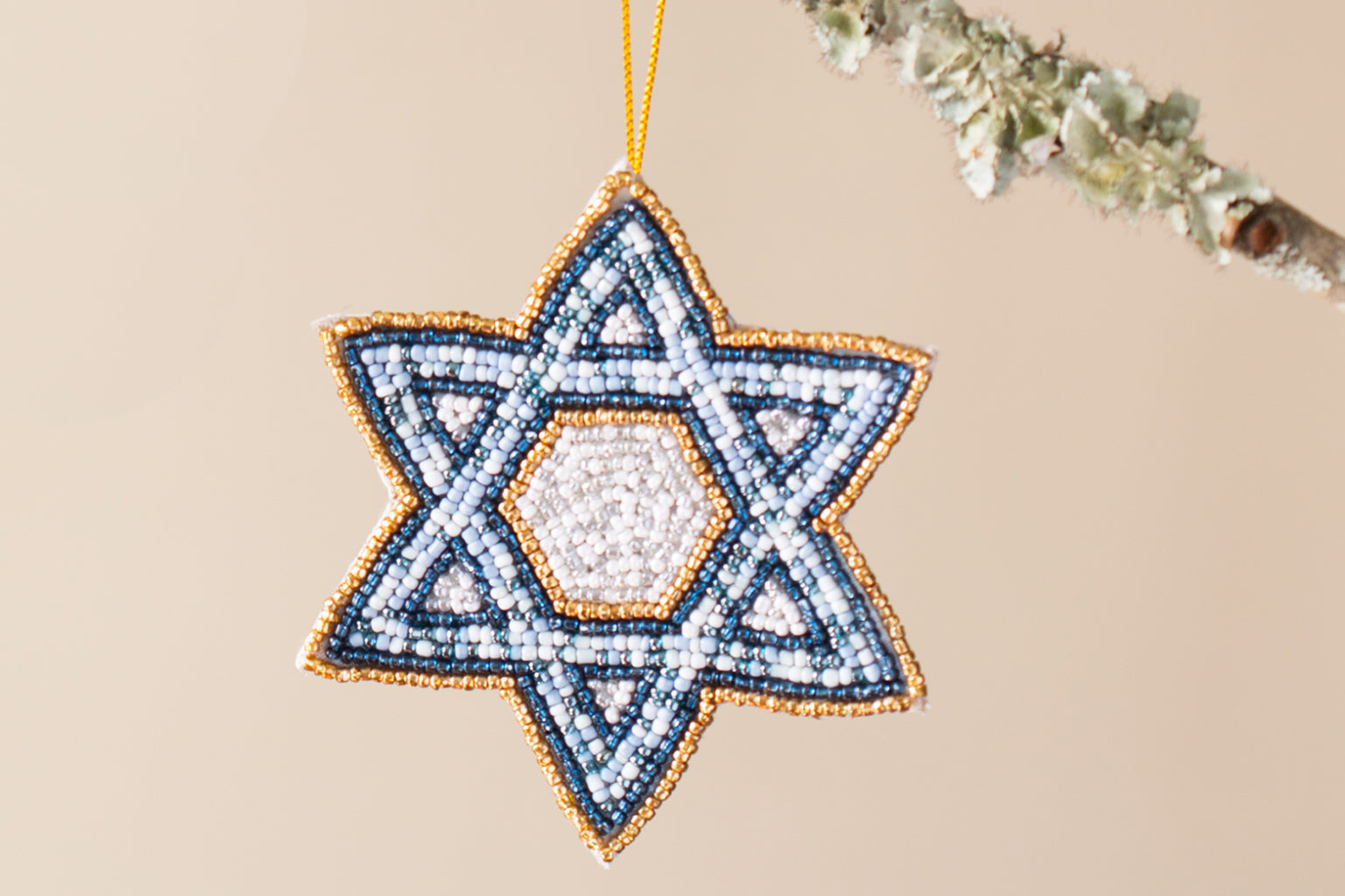 Star of David Beaded Ornament Holiday Decor
