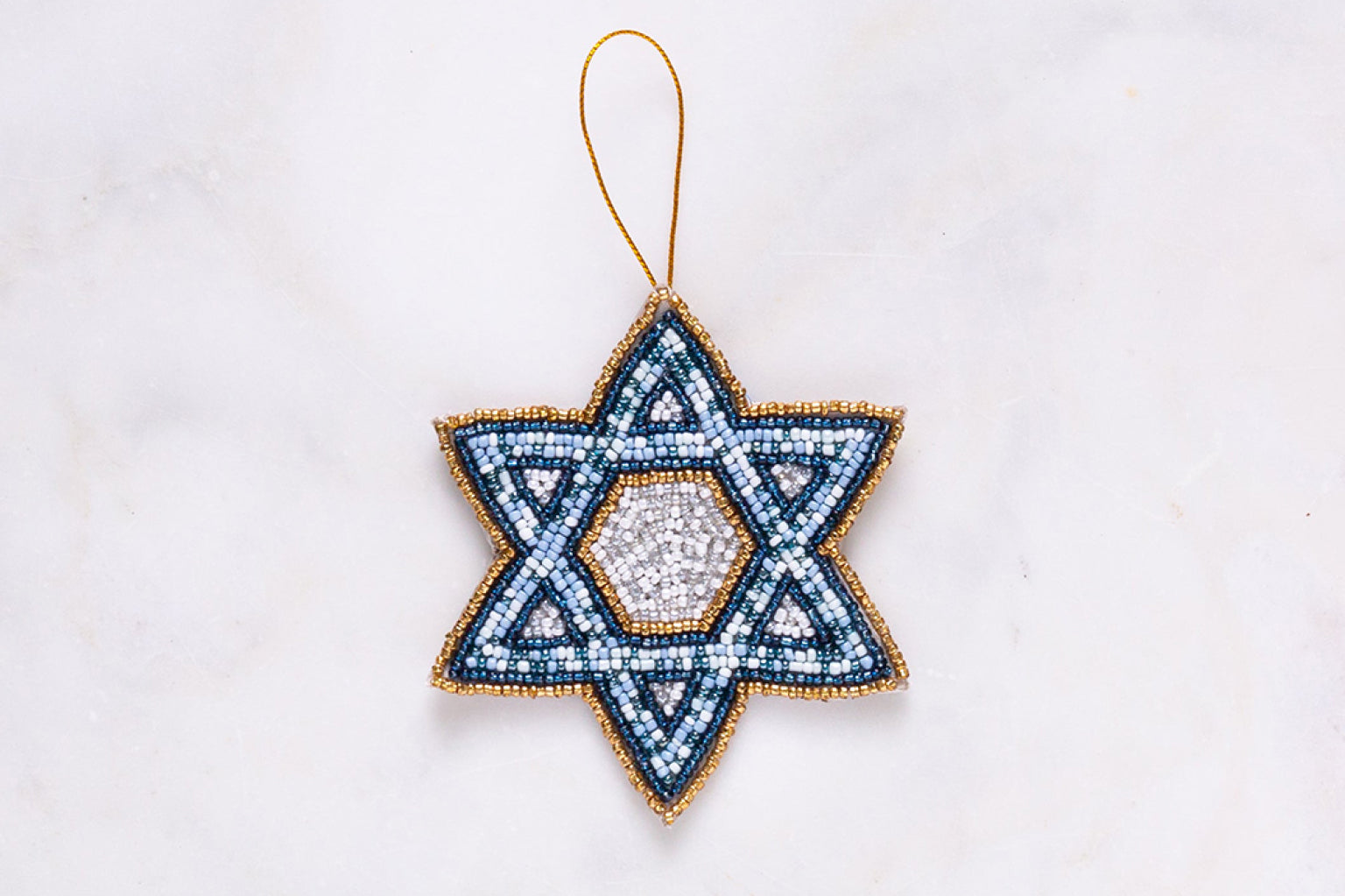 Star of David Beaded Ornament Holiday Decor