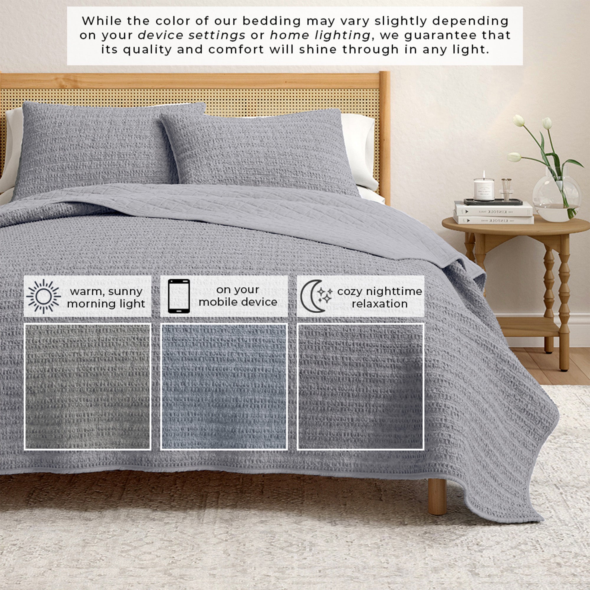 100% Cotton Honeycomb Quilt Set - Genevieve Collection