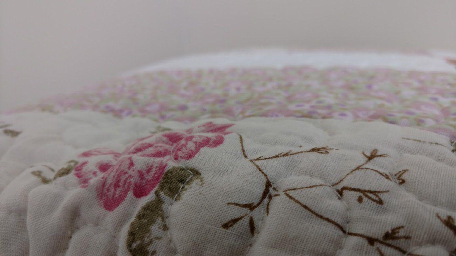 Cottage Floral Blossoming Patchwork Quilted Coverlet Bedspread Set