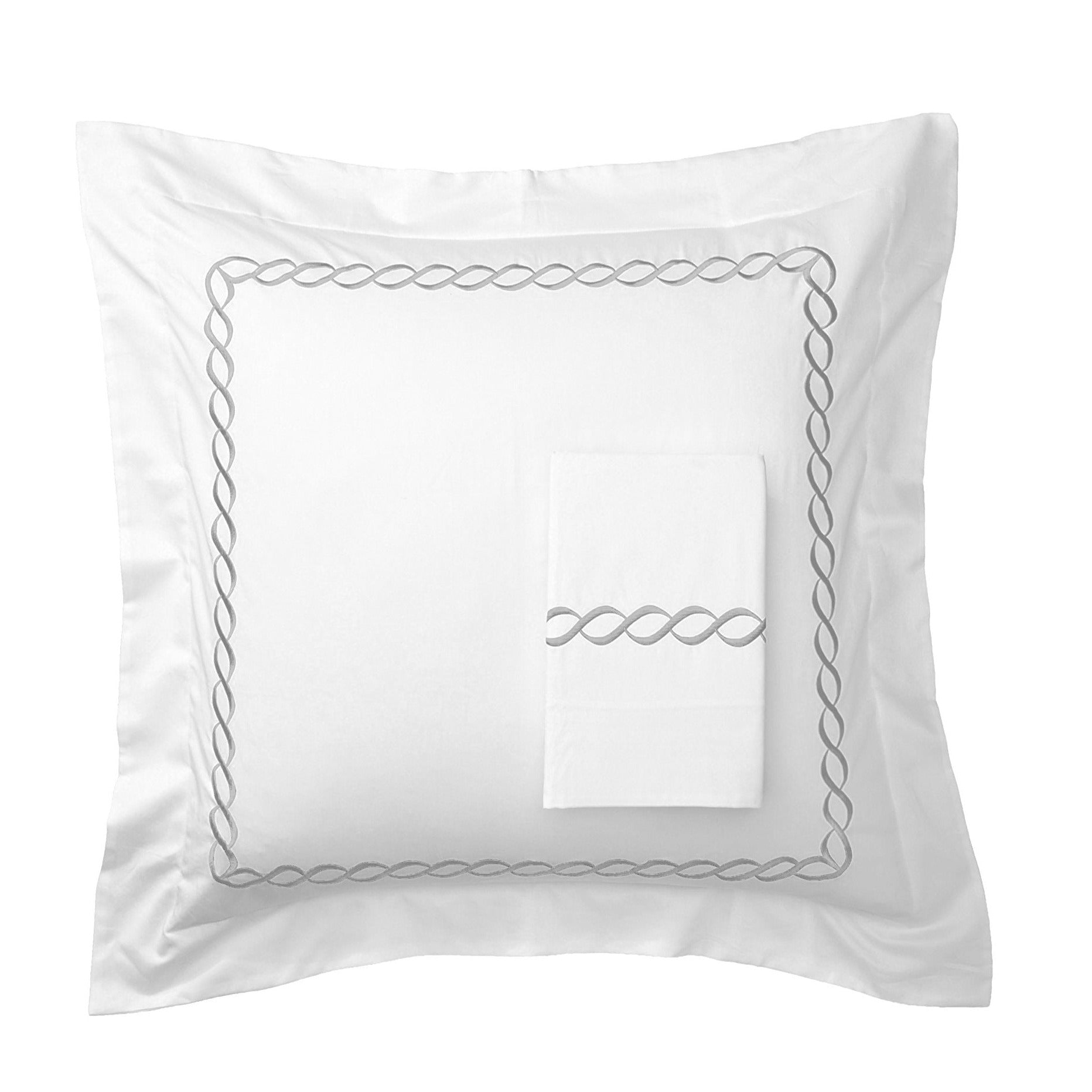 Rope Embroidered Euro Sham Pairs