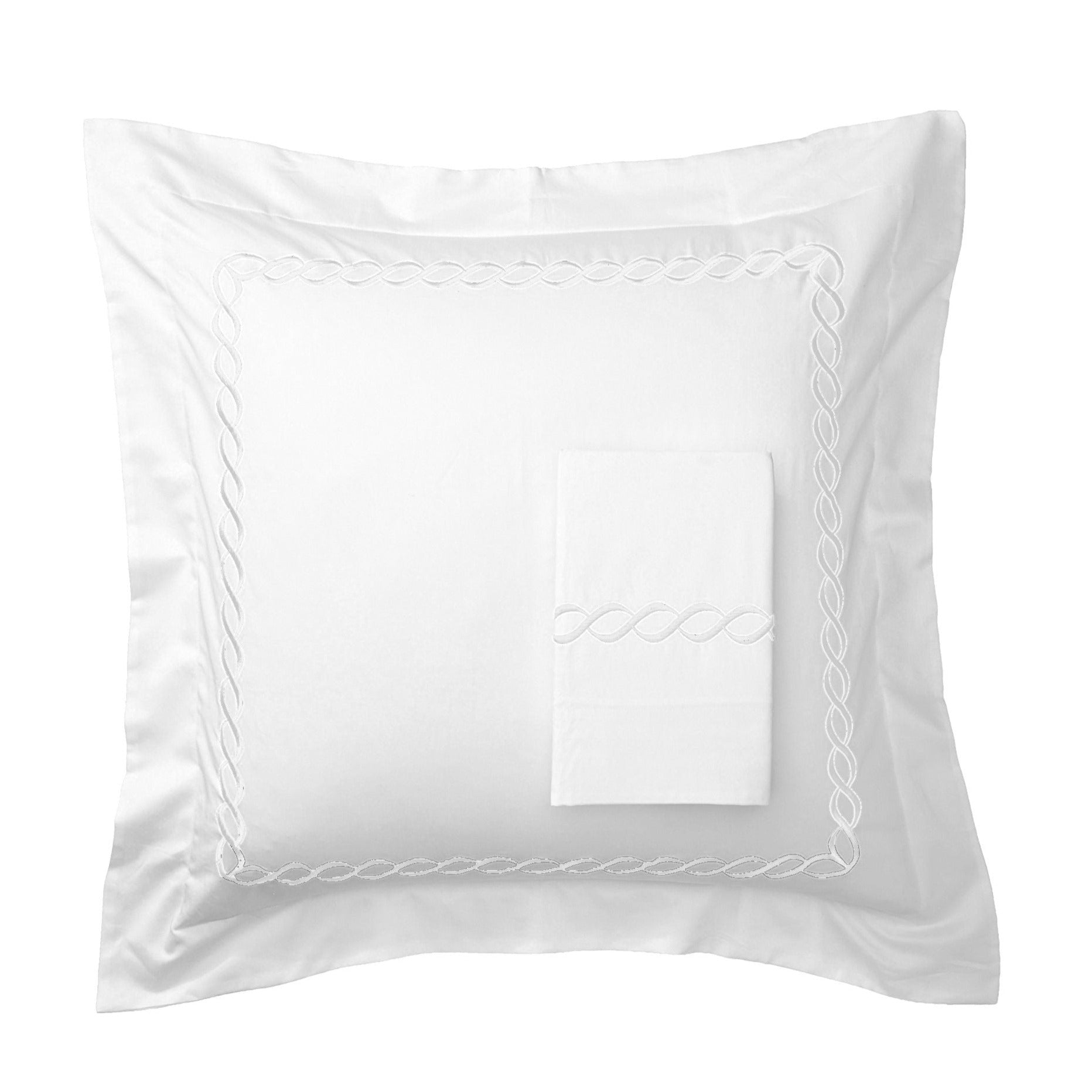 Rope Embroidered Euro Sham Pairs