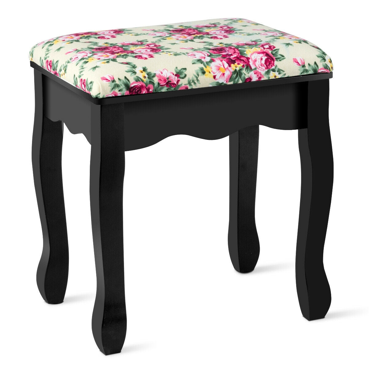 ladies dressing table set Linensnthings.com Makeup Vanity Table Set Girls Dressing Table with Drawers Oval Mirror-Black