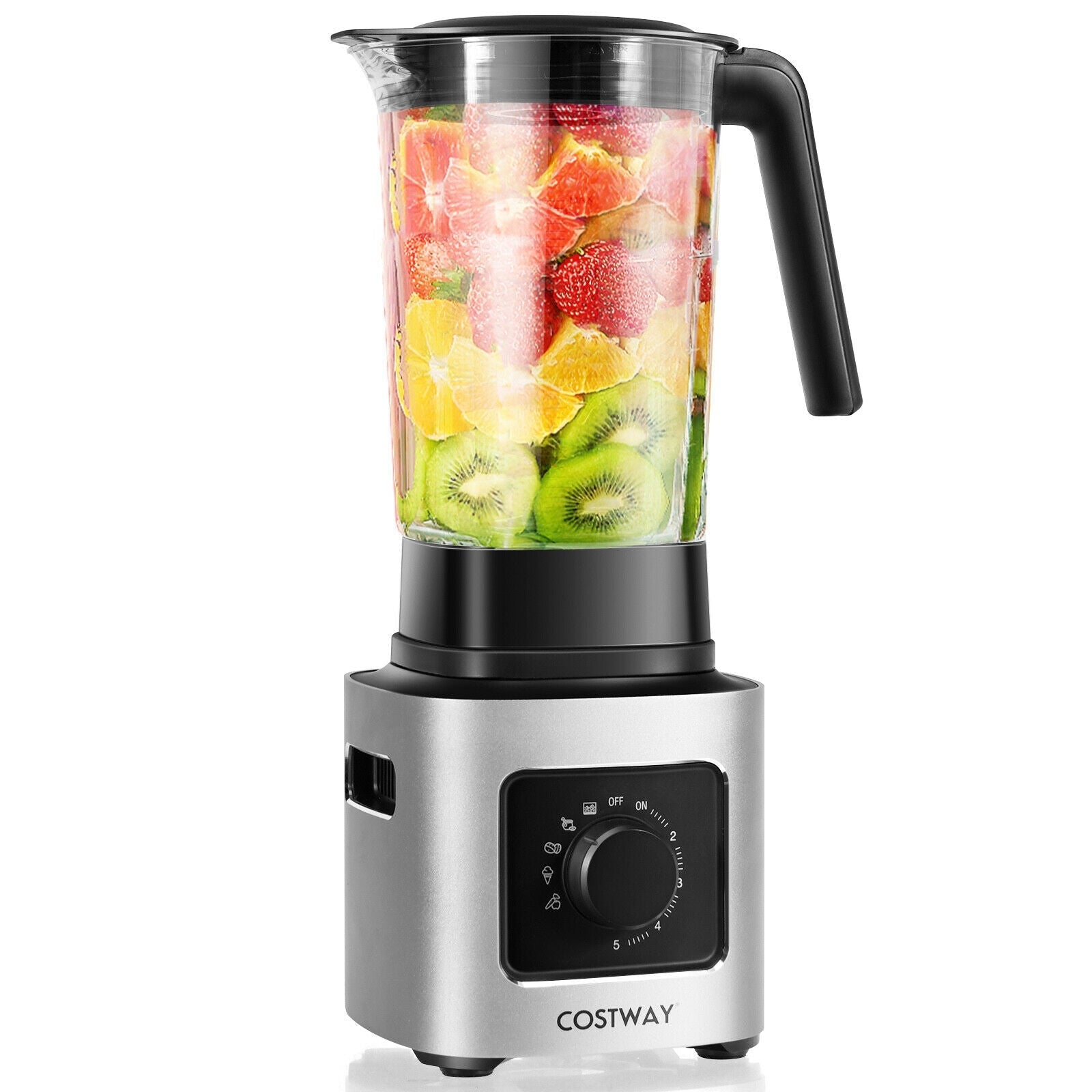 1500W 5-Speed Countertop Smoothie Blender - Silver