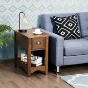 Contemporary Chair Side End Table with Drawer Nightstand-Yellow