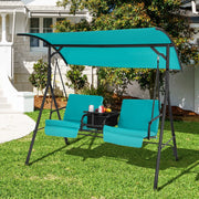 Porch Swing Chair with Adjustable Canopy - Turquoise