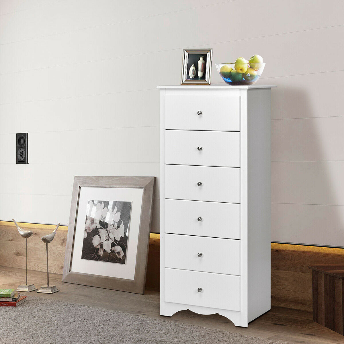 6 Drawers Chest Dresser - White