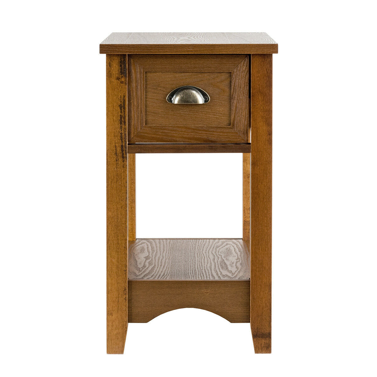 Contemporary Chair Side End Table with Drawer Nightstand-Yellow