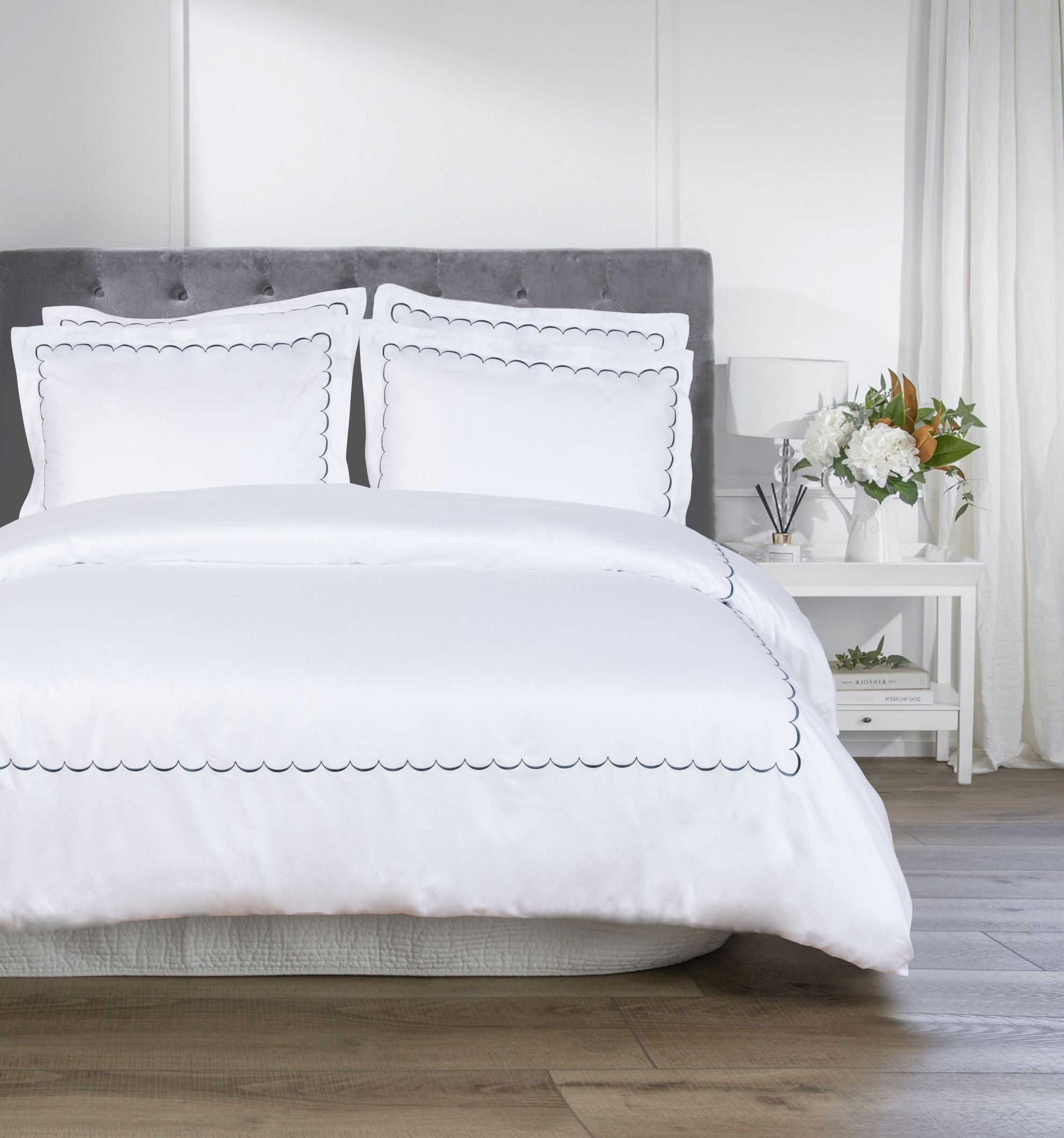 Scallop Embroidered Duvet Set