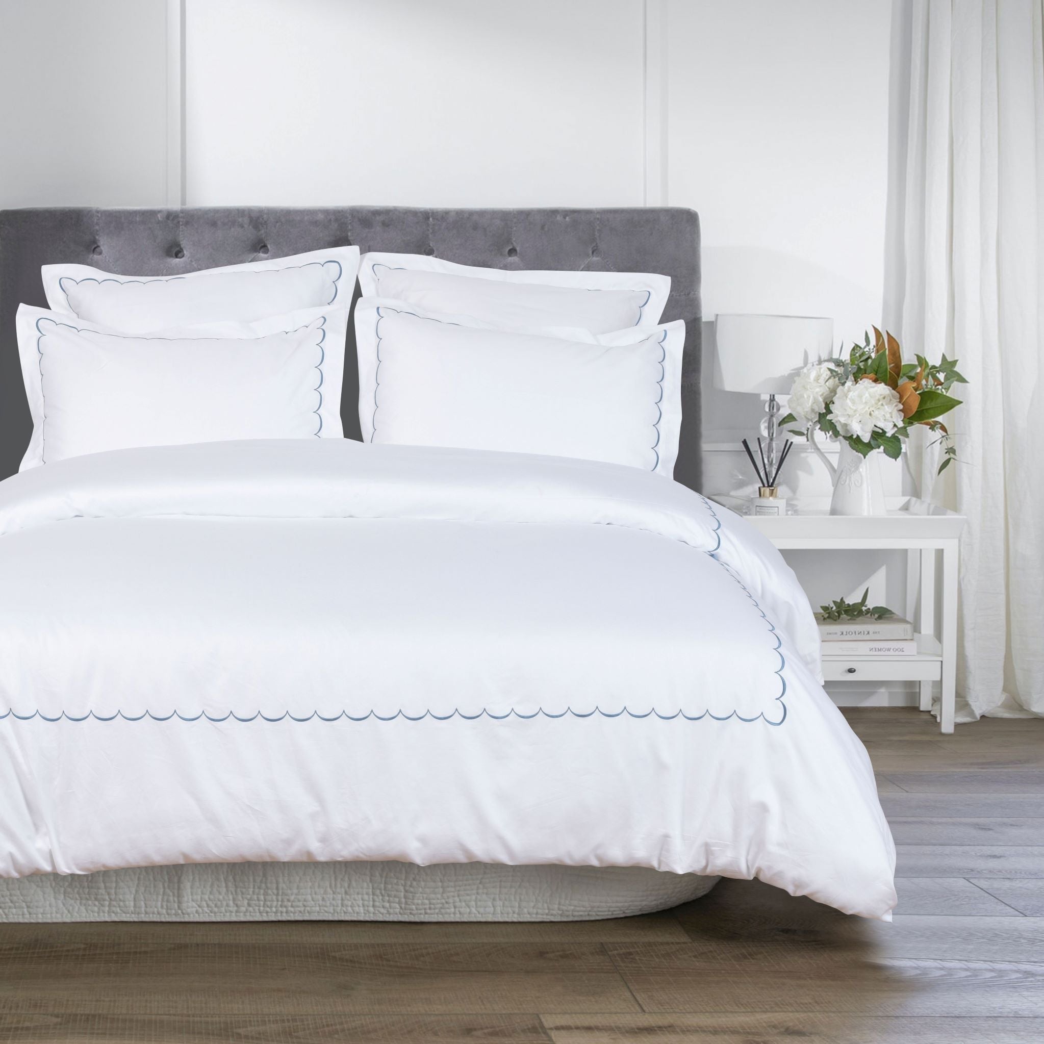 Scallop Embroidered Duvet Set