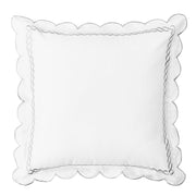 Scallop Rope Embroidered Cotton Euro Sham Pair
