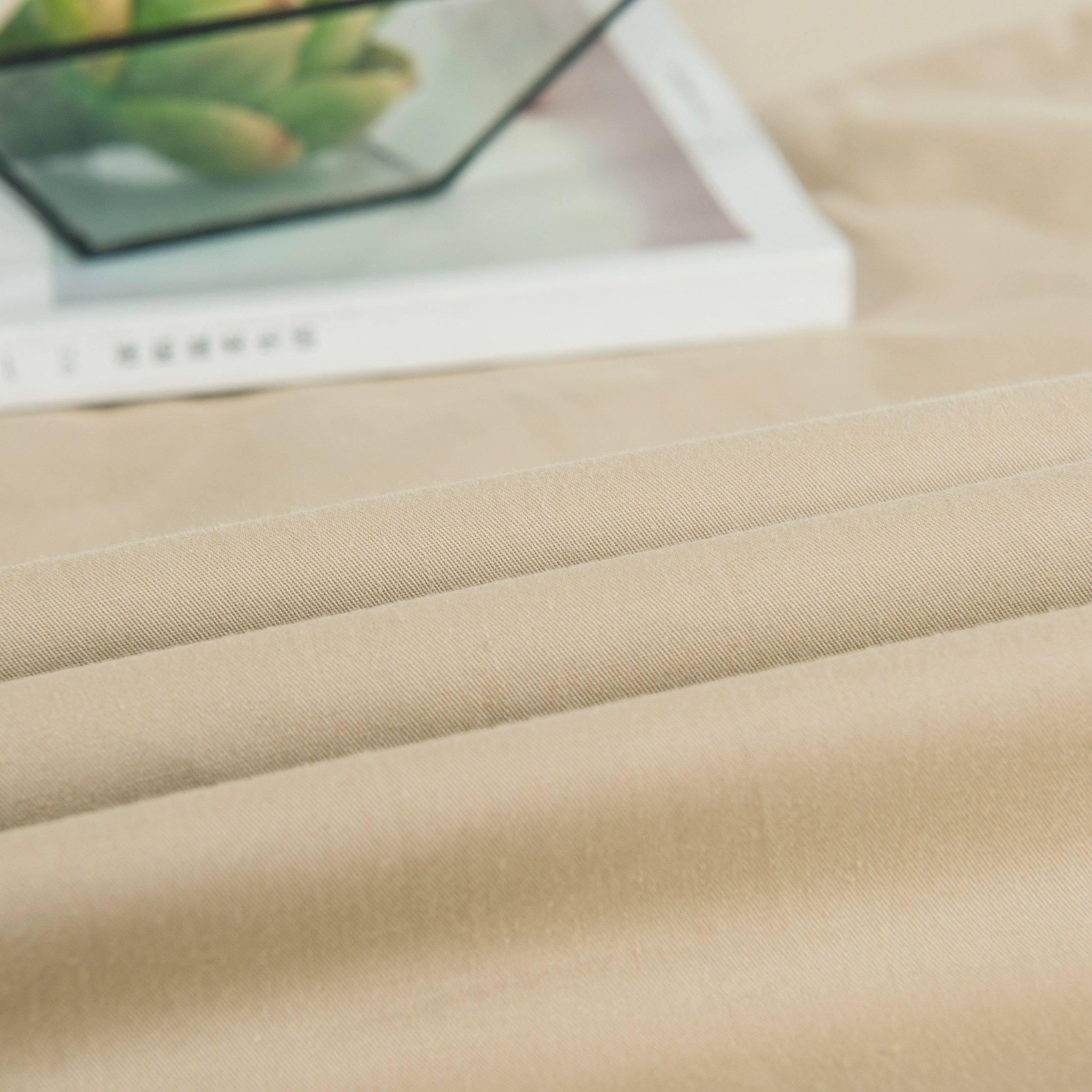 Luxury Soft Cotton Beige Fitted Bed Sheet & Pillow Cases Set