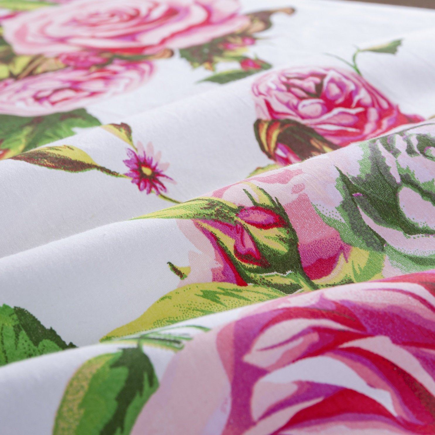 Lovely Spring Pink Floral Fitted Bed Sheet w/ Pillow Cases