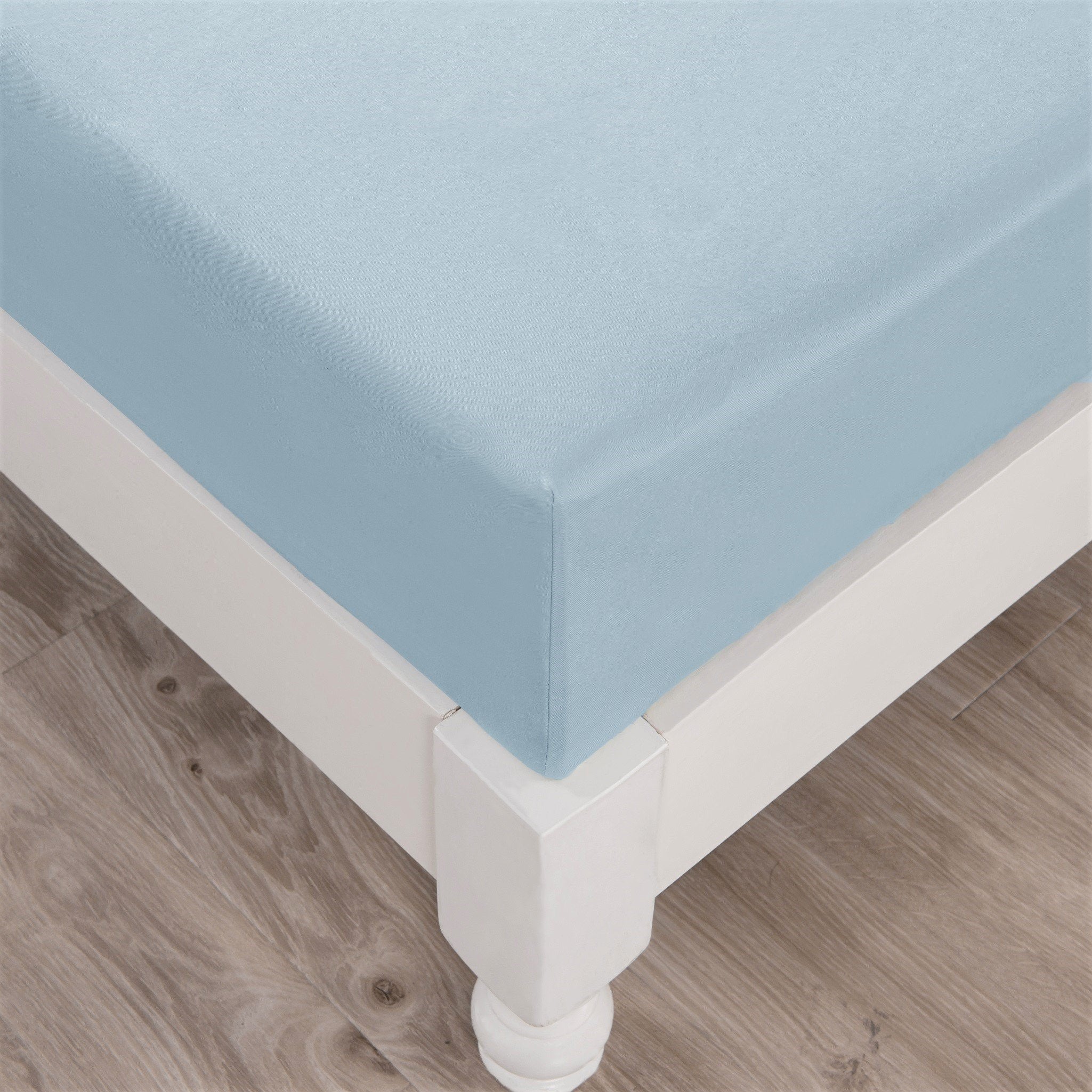 Soothing SeaFoam Sky Blue Cotton Fitted Bed Sheet w/ Pillow Cases