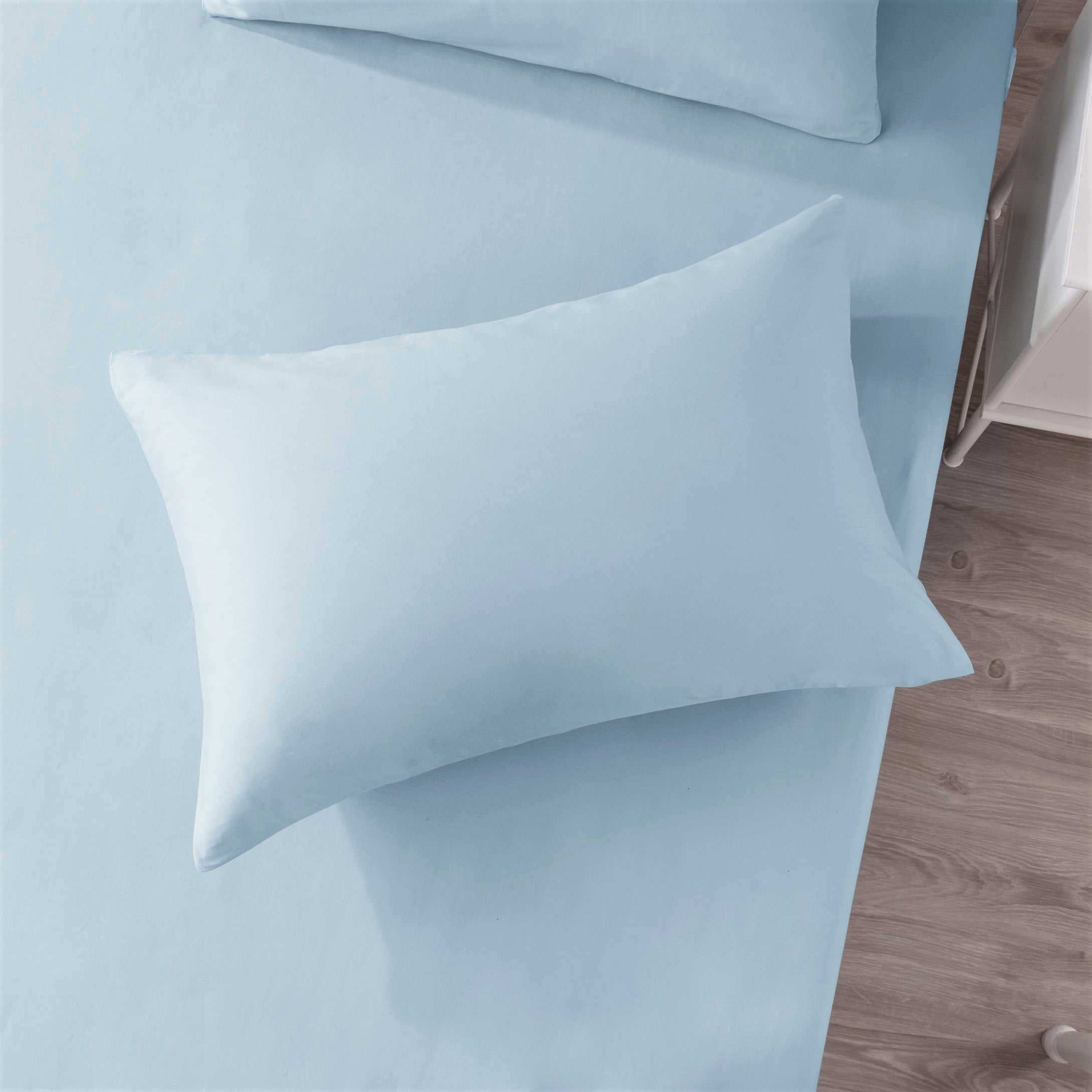 Soothing SeaFoam Sky Blue Cotton Fitted Bed Sheet w/ Pillow Cases