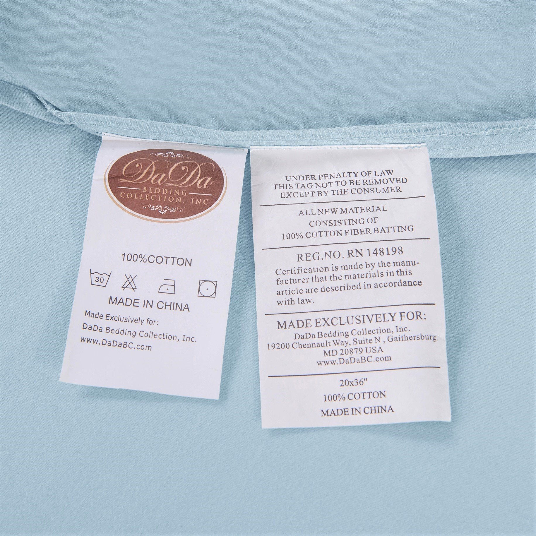 Soothing SeaFoam Sky Blue Cotton Fitted Bed Sheet w/ Pillow Cases