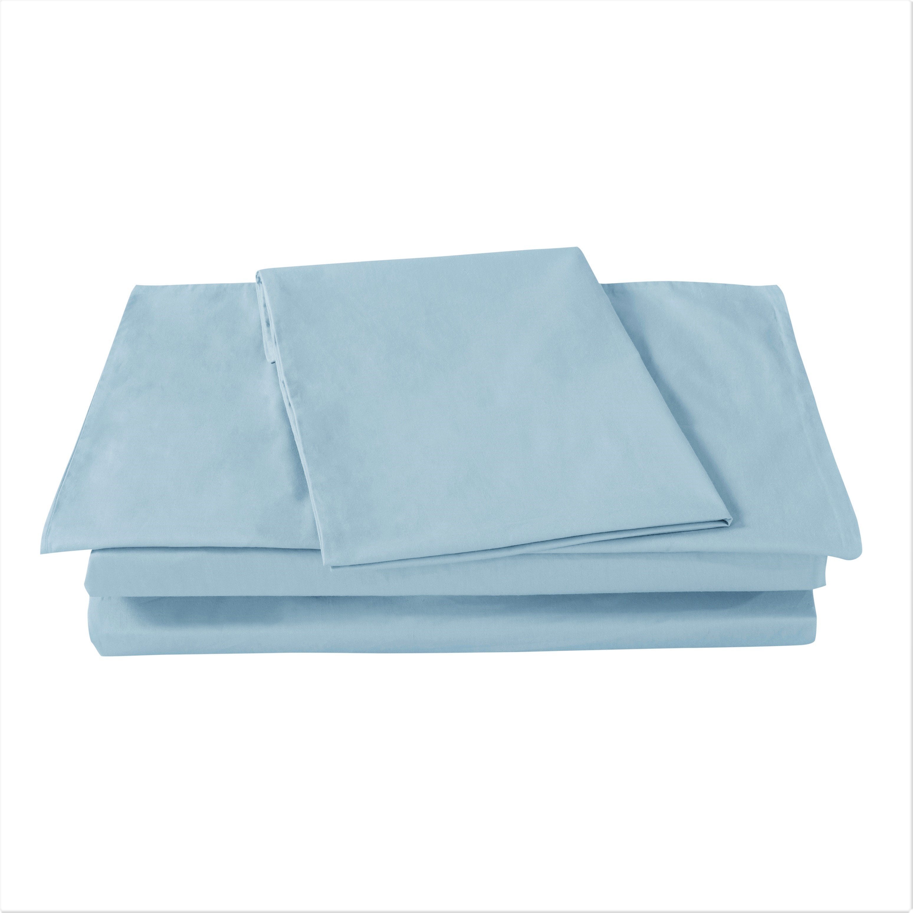 Soothing SeaFoam Sky Blue Cotton Fitted Bed Sheet w/ Pillow Cases