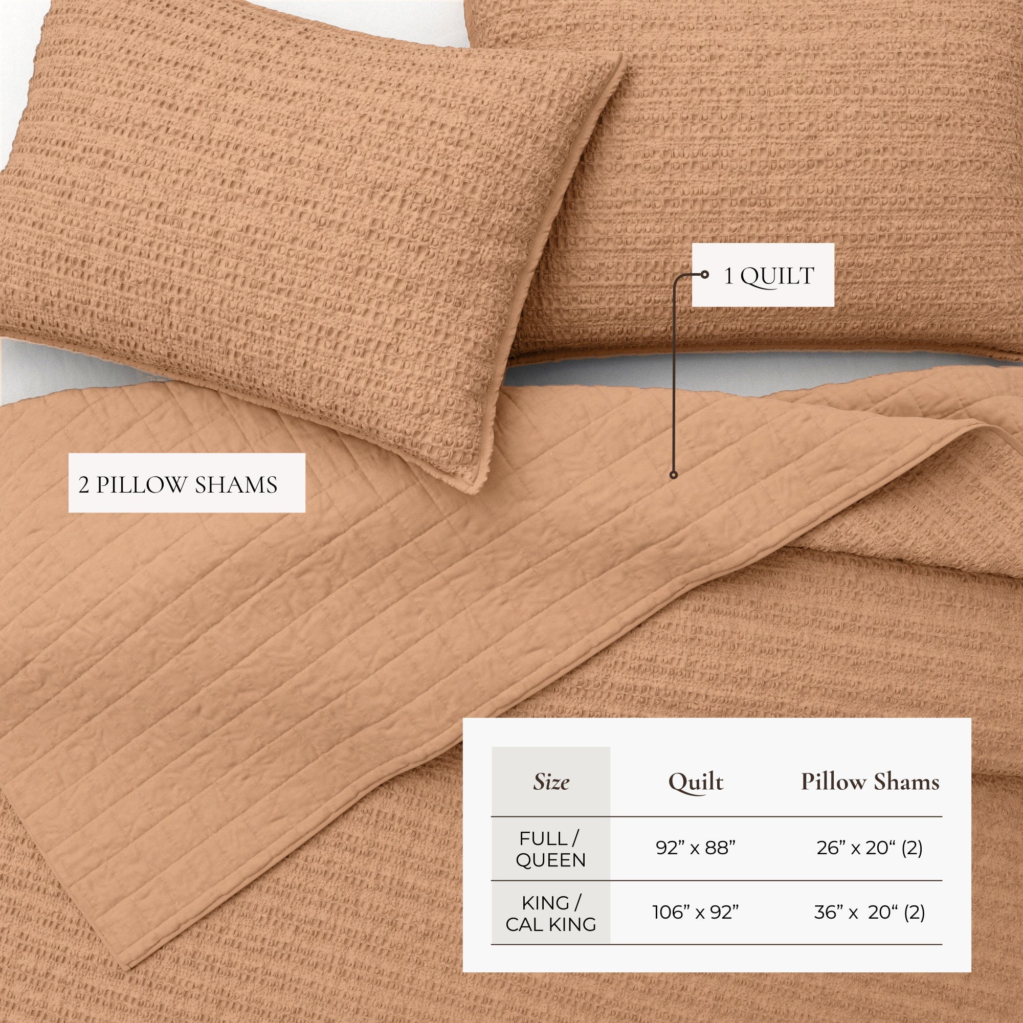 100% Cotton Honeycomb Quilt Set - Genevieve Collection