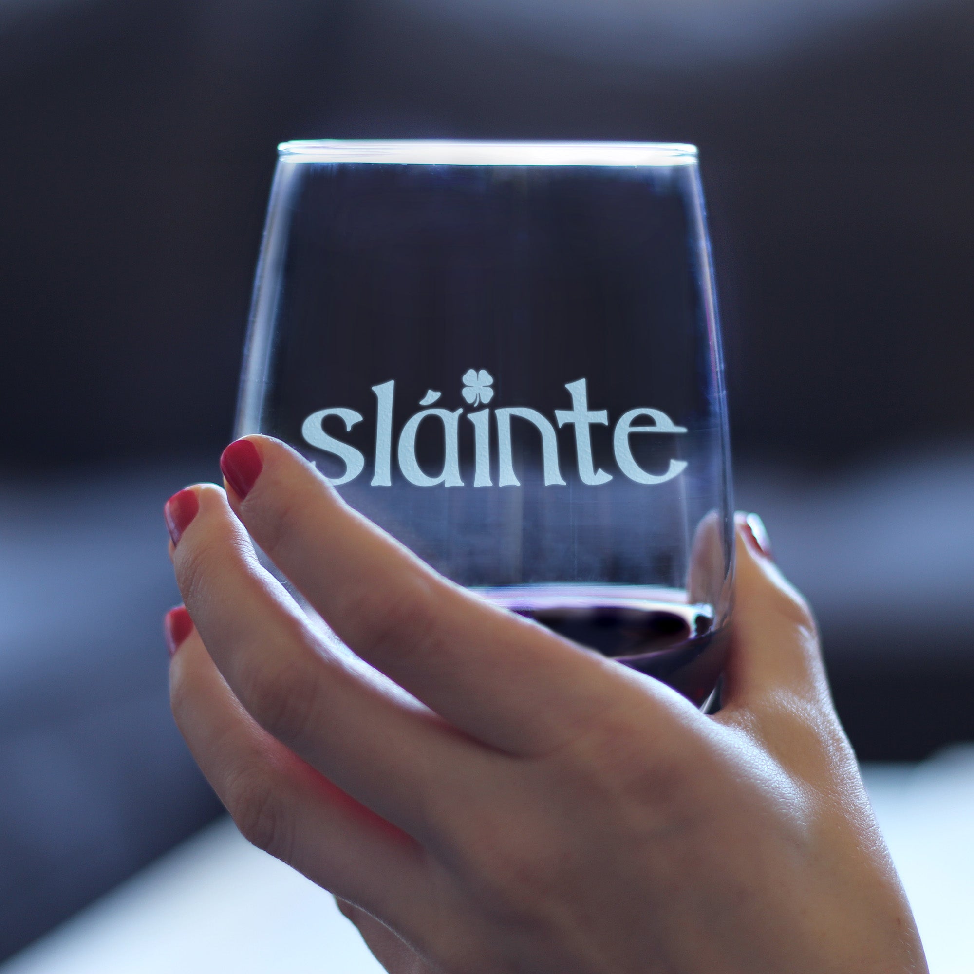 Slainte - Irish Cheers - Funny St Patricks Day Party Wine Glass