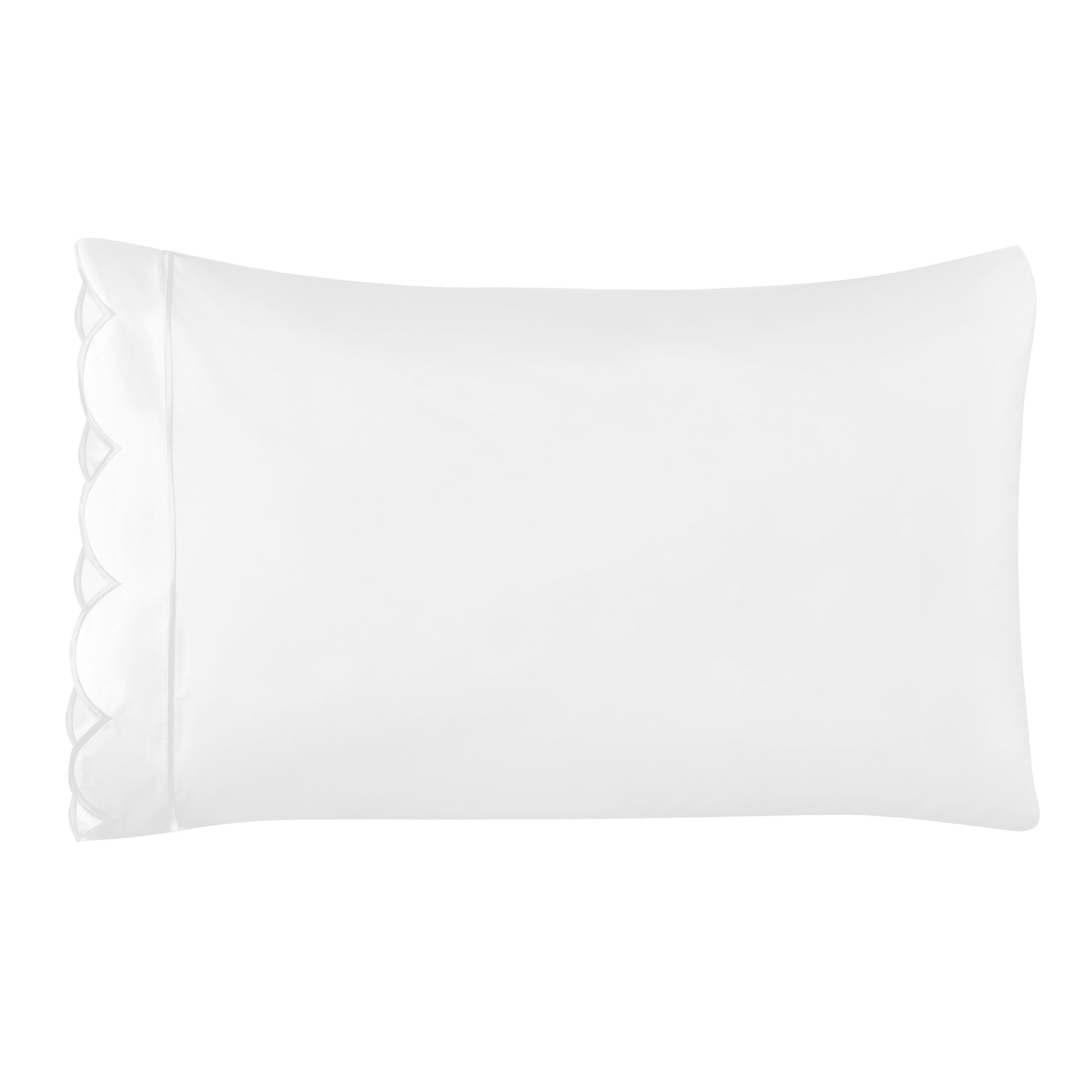 Scallop Frame Embroidered Cotton Percale Sheet Set