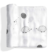 Hedgehog and Mushrooms Bamboo Swaddle