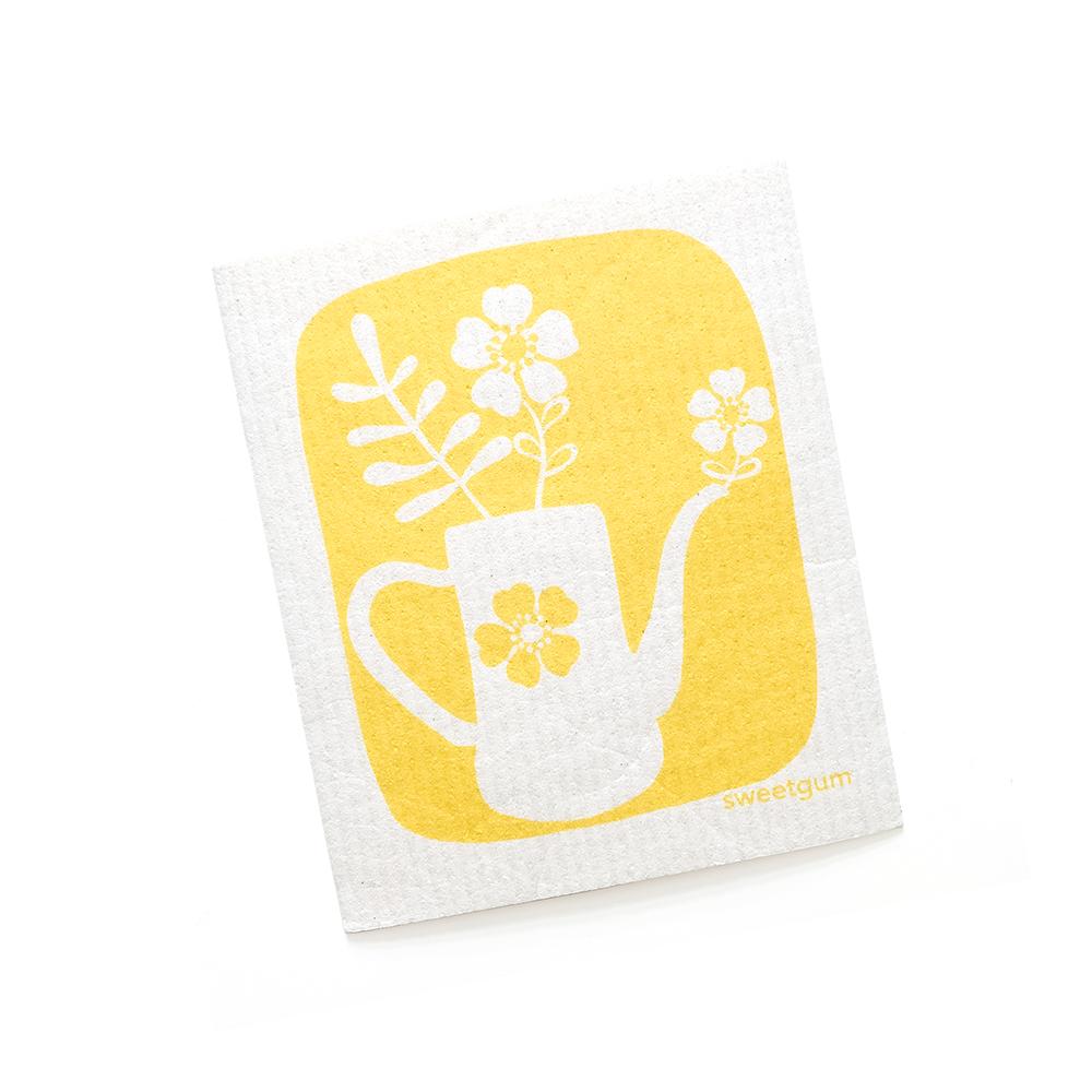 Yellow Teapot Swedish Dishcloth