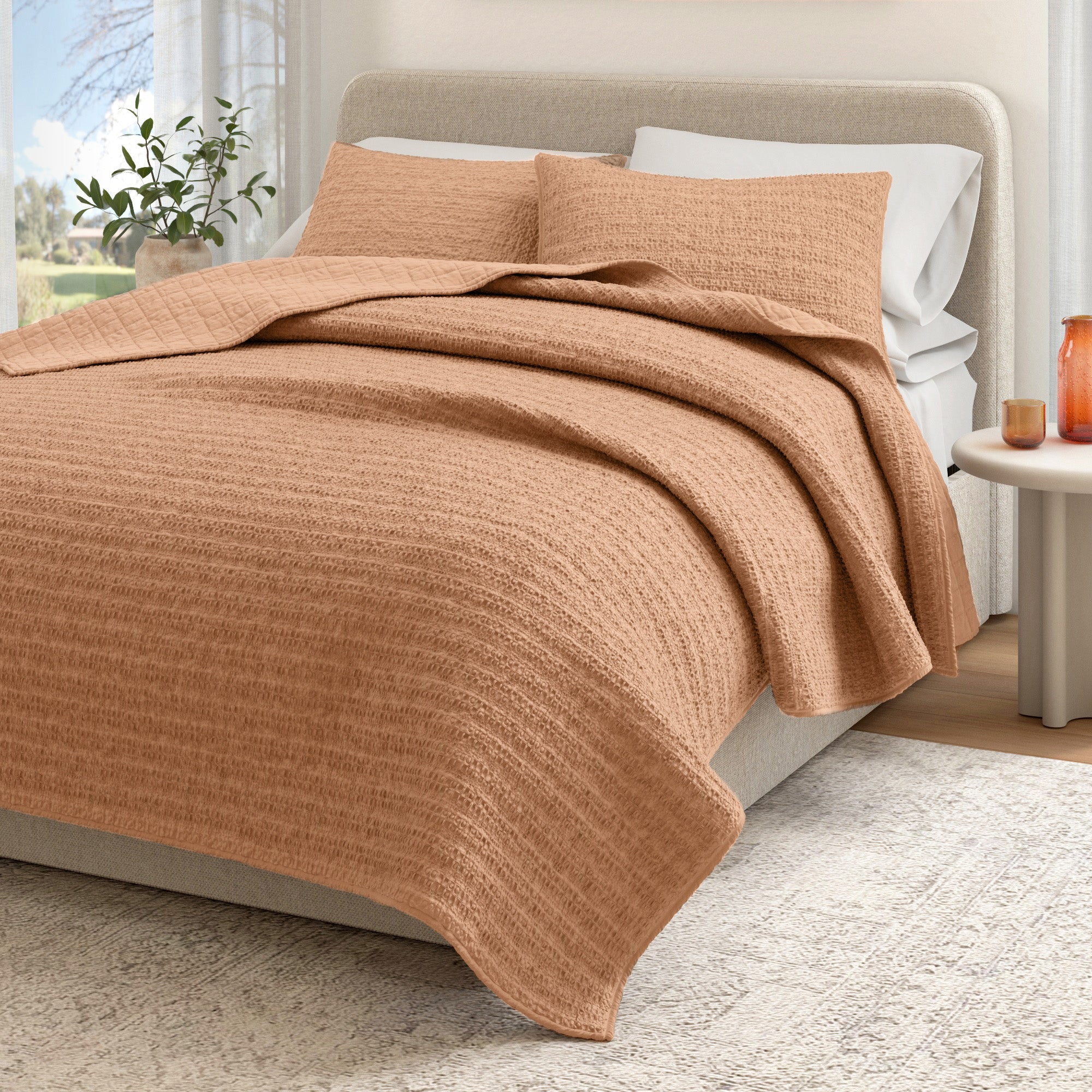 100% Cotton Honeycomb Quilt Set - Genevieve Collection