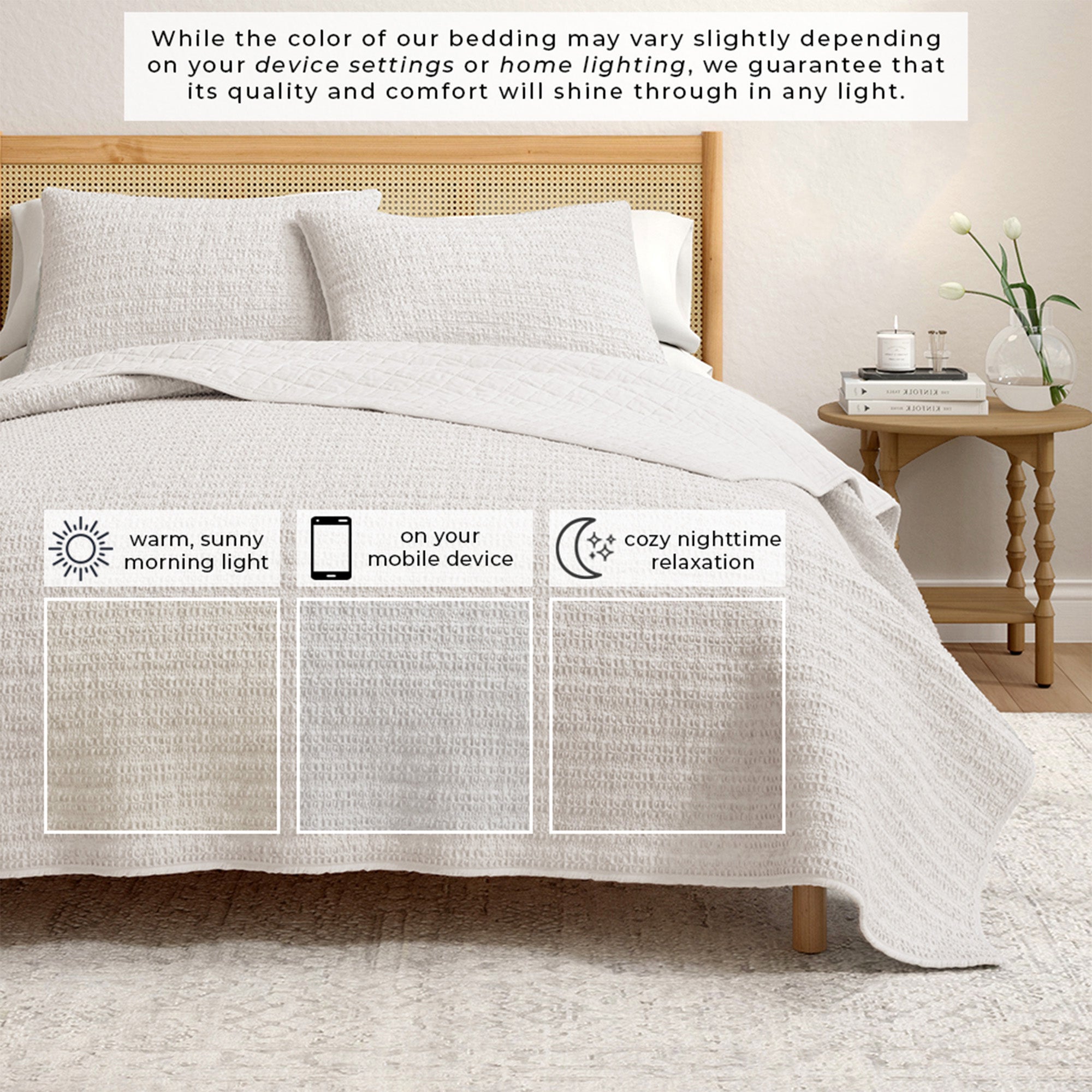 100% Cotton Honeycomb Quilt Set - Genevieve Collection