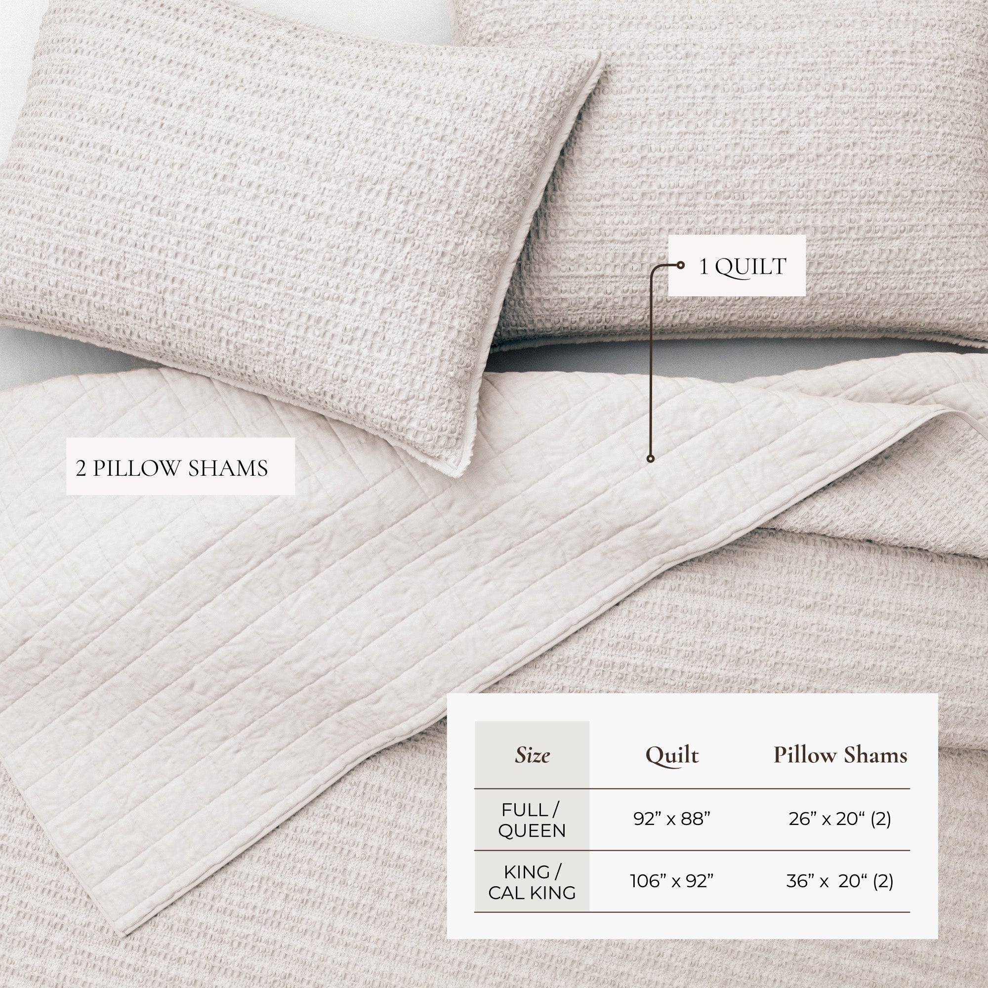 100% Cotton Honeycomb Quilt Set - Genevieve Collection