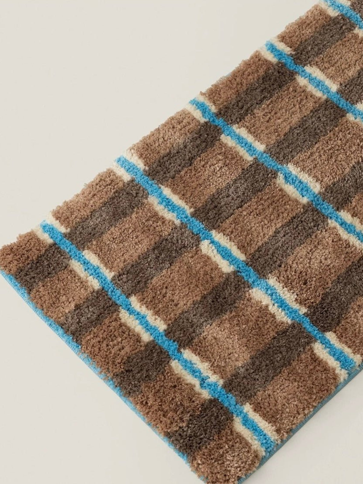 Ultra Soft Retro Earthy Tone Checker Bath Rug, Absorbent Mat - Retro Earthy Tone Checker Bath Rug - INSPECIAL HOME